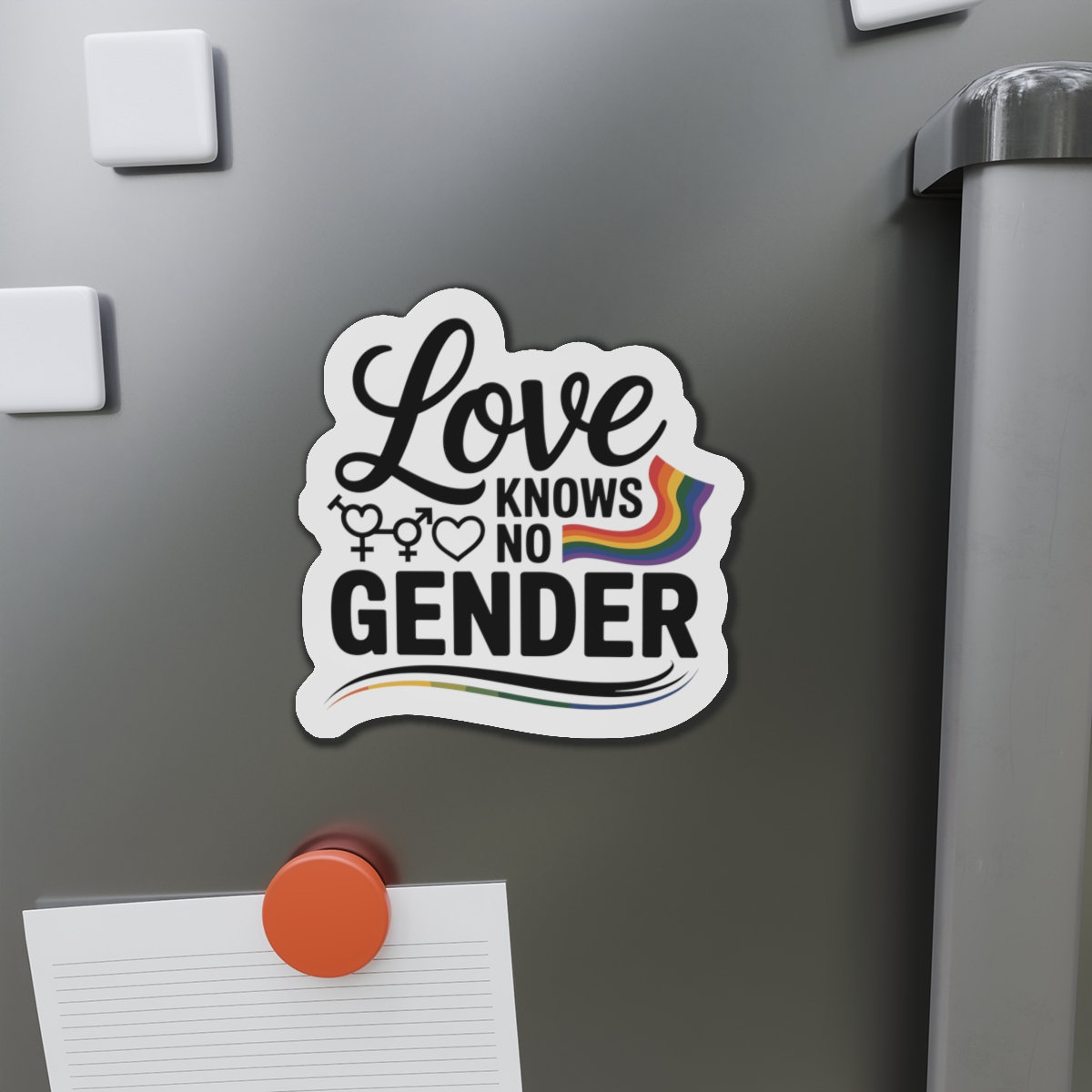 Love Knows No Gender T Shirt Design Isolated White Background Die Cut Magnets - Image 14