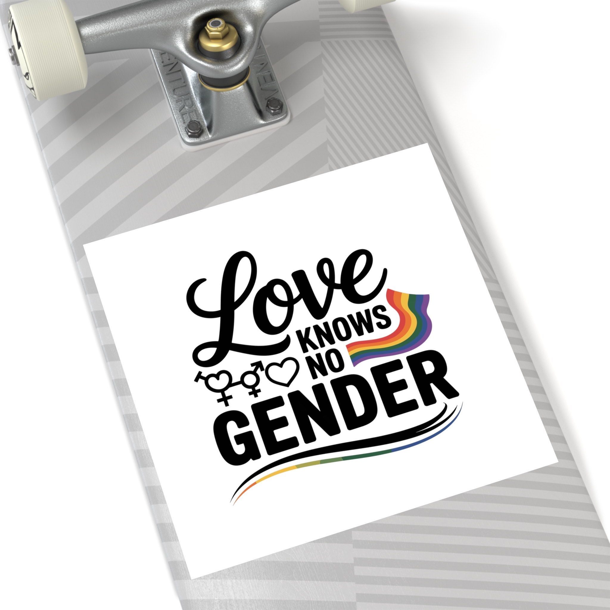 Love Knows No Gender T Shirt Design Isolated White Background Laminate Stickers Square - Image 52