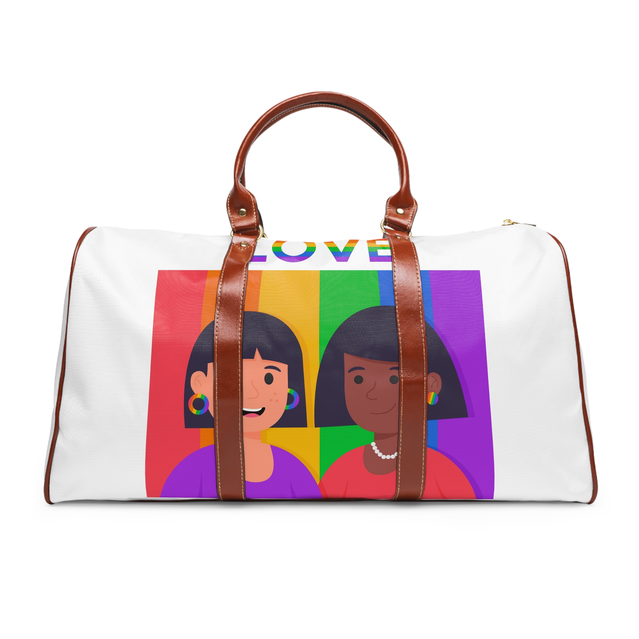 Flat Pride Day Illustration Waterproof Travel Bag