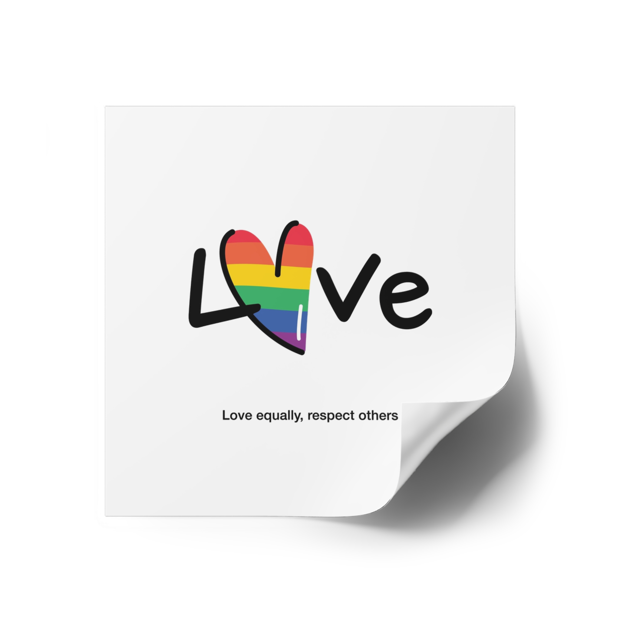 Love Letter Pride Rainbow Lettering Text Writing Pattern Freedom Love Heart Homo Colors Flag Parade(1) (1) Laminate Stickers Square - Image 70