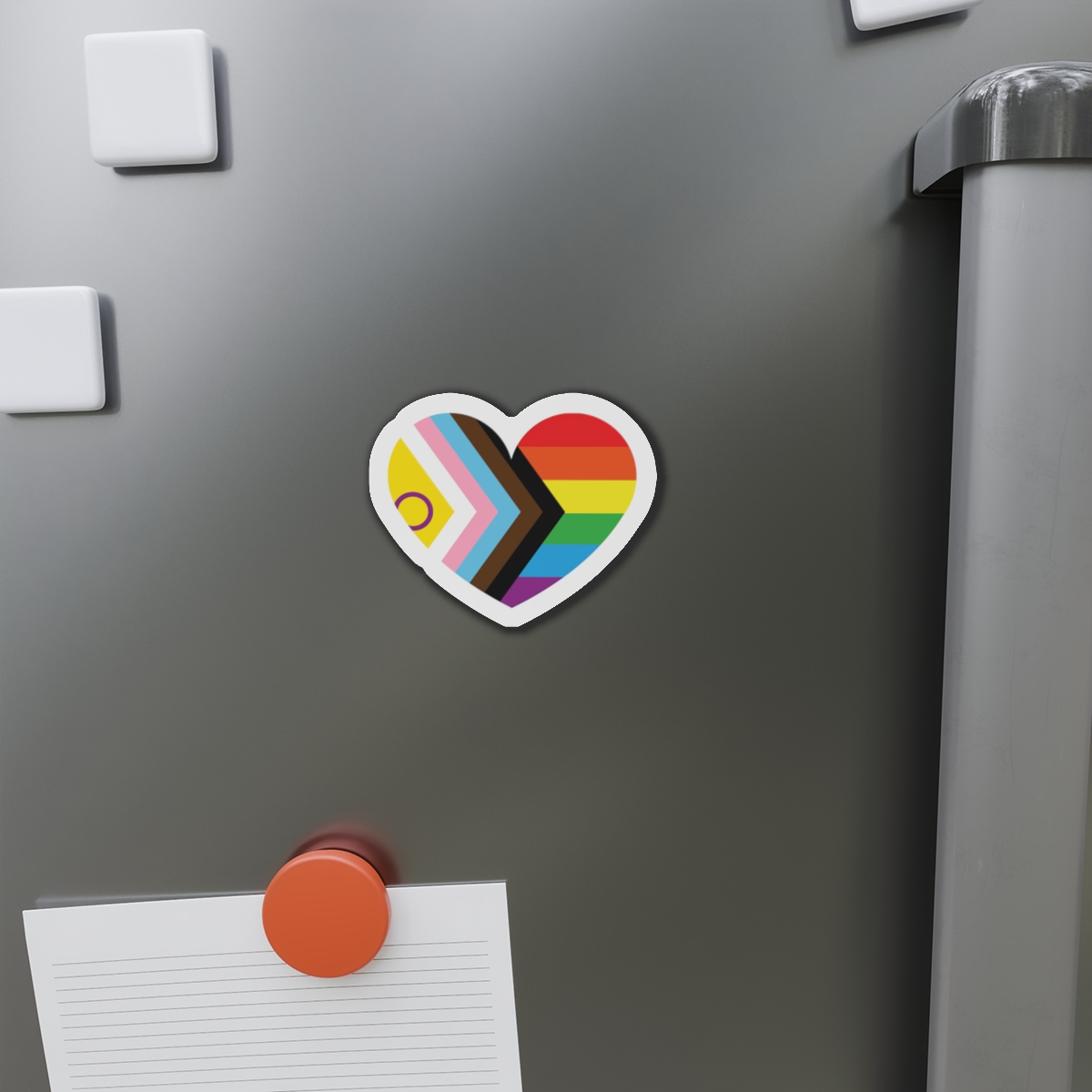 Inclusive Lgbtq Progress Pride Heart Symbol1 Die Cut Magnets - Image 8