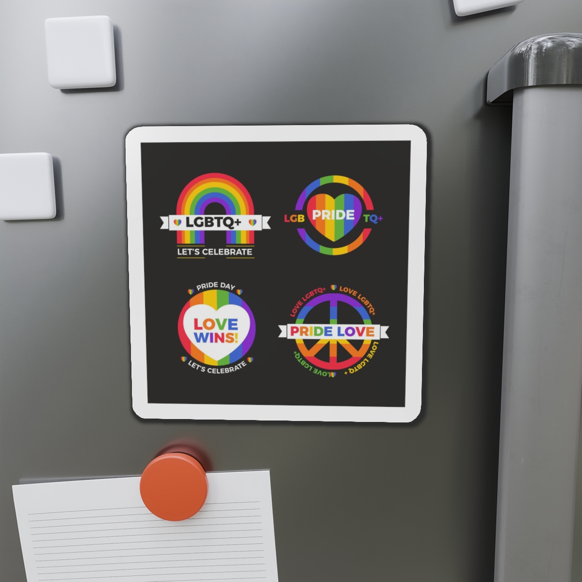 Flat Pride Day Badge Collection Die Cut Magnets - Image 14