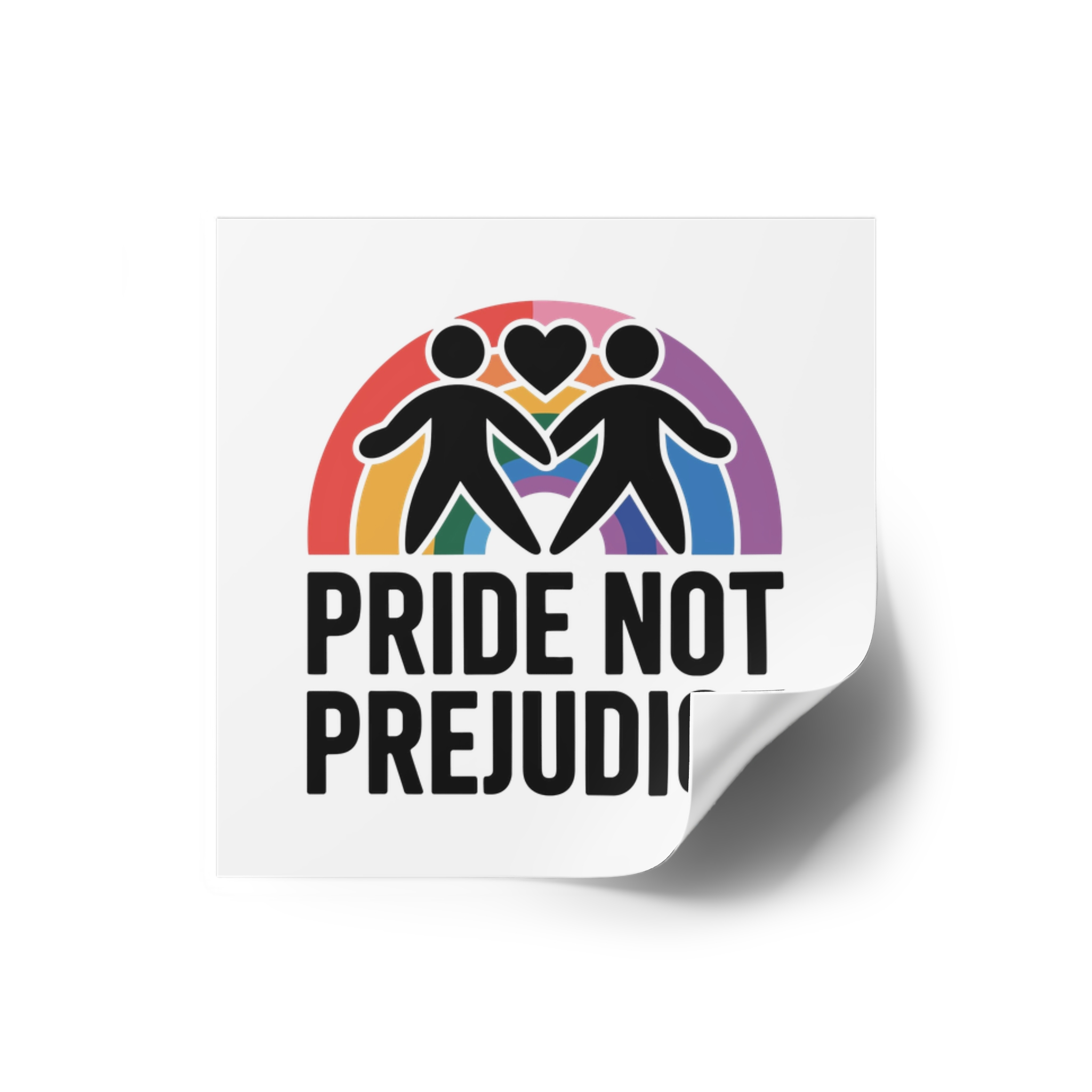 Pride Prejudice T Shirt Design Isolated White Background Laminate Stickers Square - Image 10