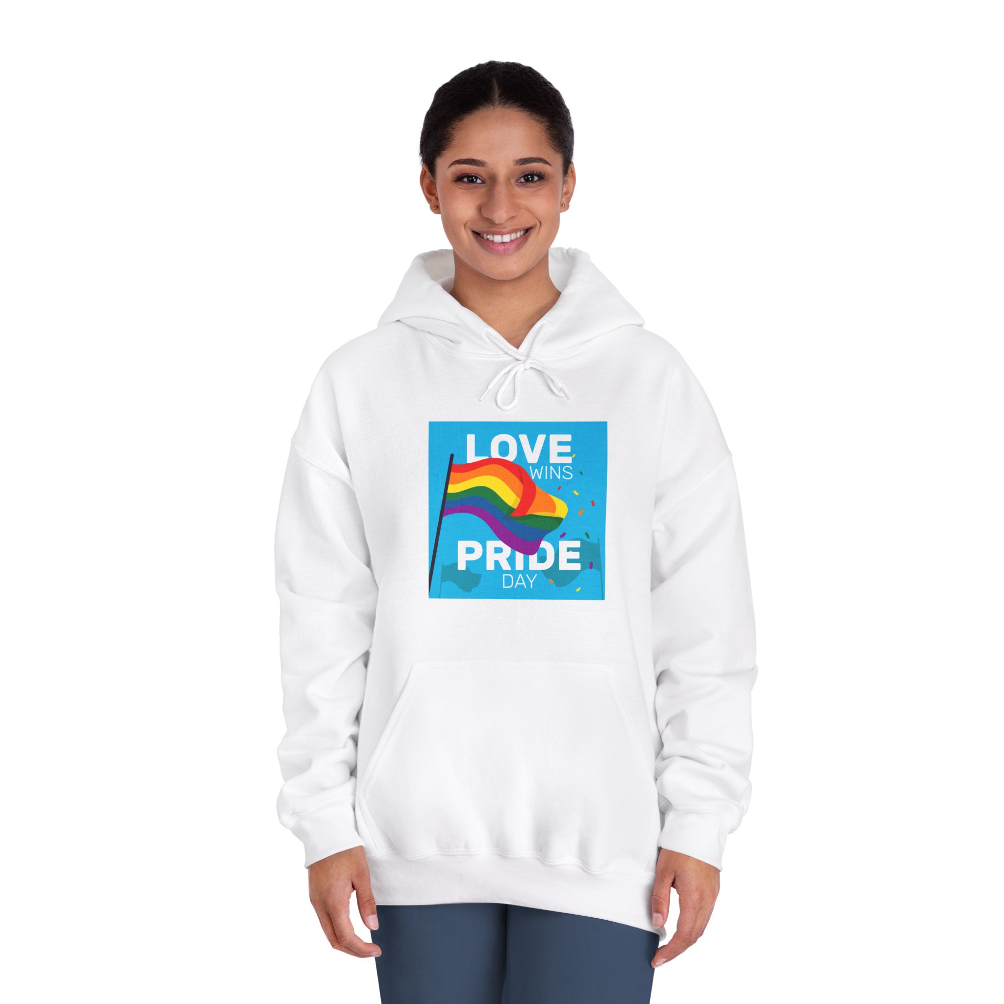 Pride Day Event With Rainbow Flag Unisex Dryblend Hooded Sweatshirt - Image 4