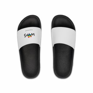 Love Letter Pride Rainbow Lettering Text Writing Pattern Freedom Love Heart Homo Colors Flag Parade (2) Mens Slide Sandals