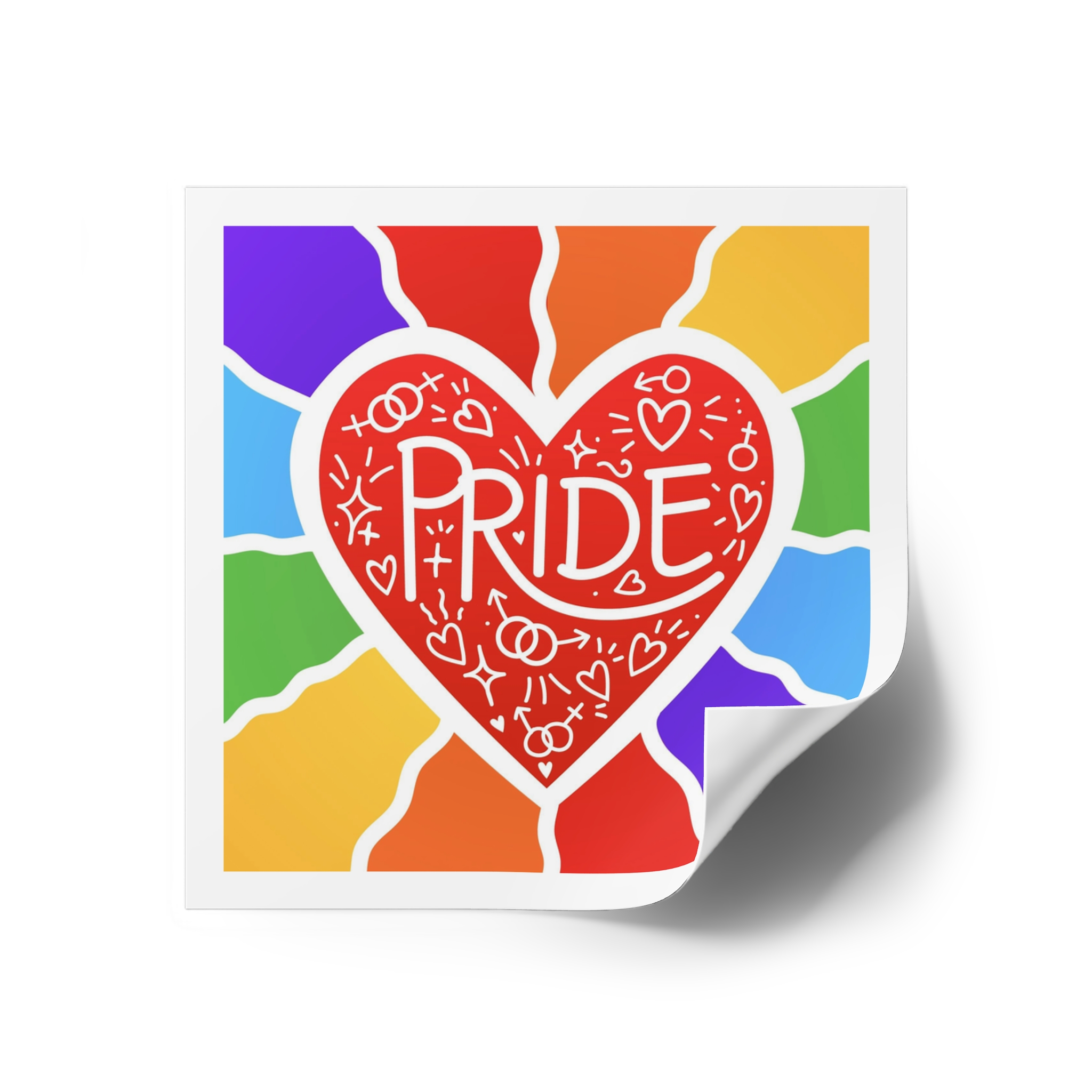Pride Day Concept Illustration Laminate Stickers Square - Image 18
