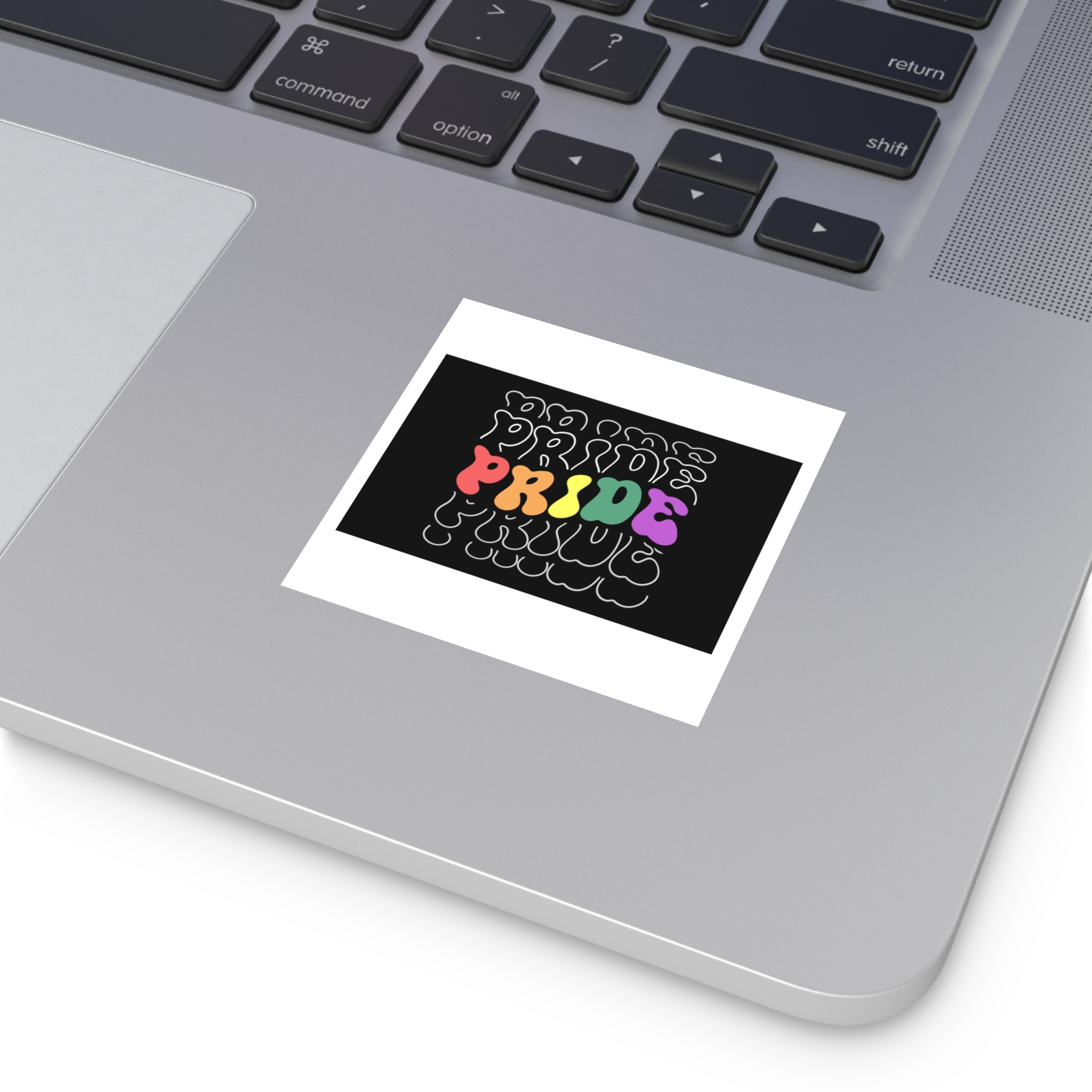 Pride Lgbt Gay Retro Tshirt Design(1) Laminate Stickers Square - Image 3