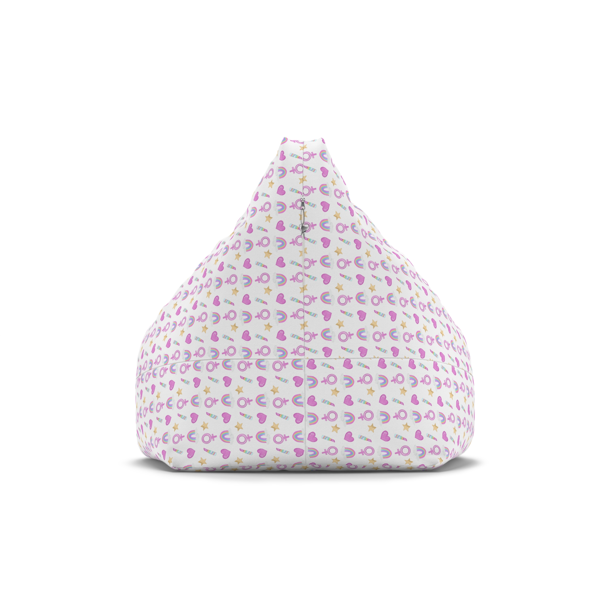 Cute Feminine Seamless Pattern With Rainbows Hearts Venus Symbols Bean Bag Chair Cover - Image 2