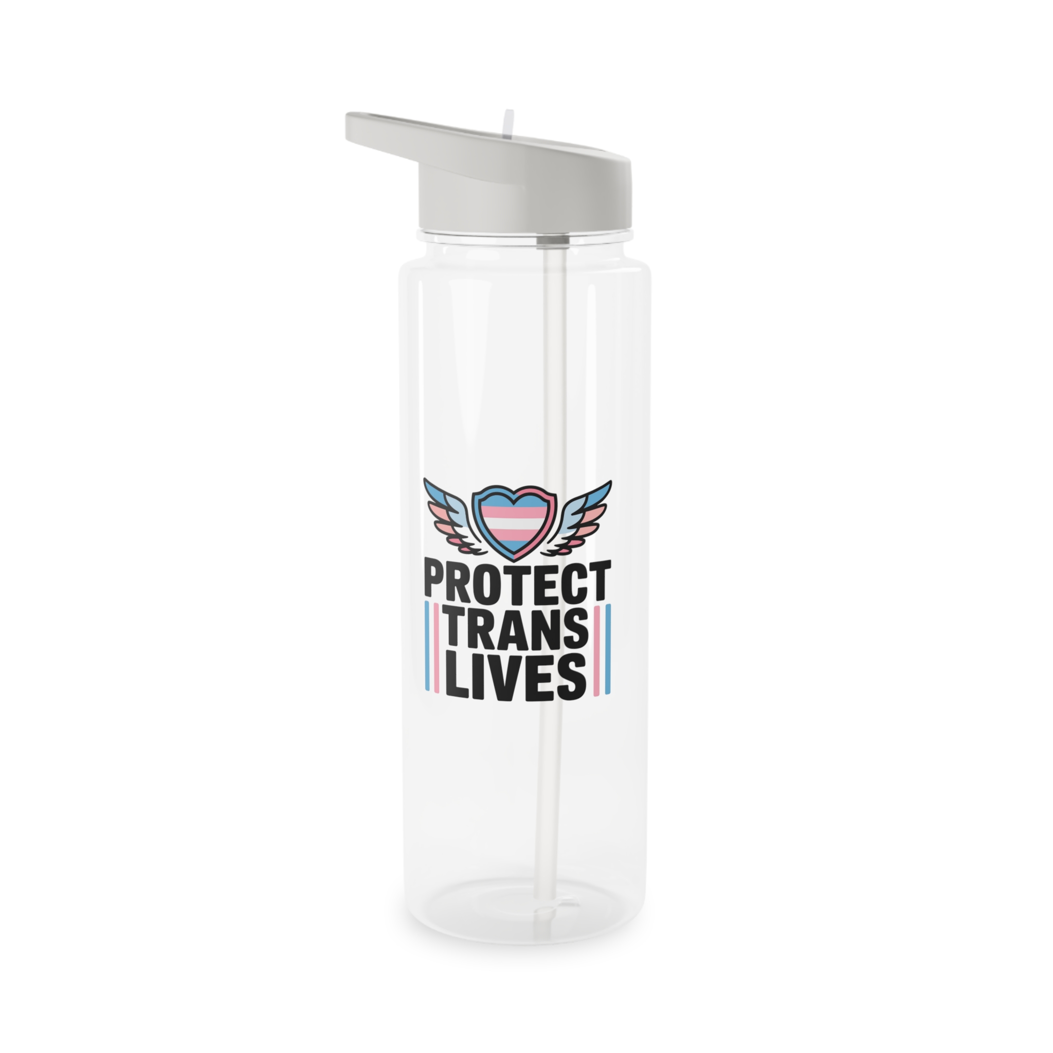 Protect Trans Lives T Shirt Design Isolated White Background 2 Tritan Water Bottle - Image 5