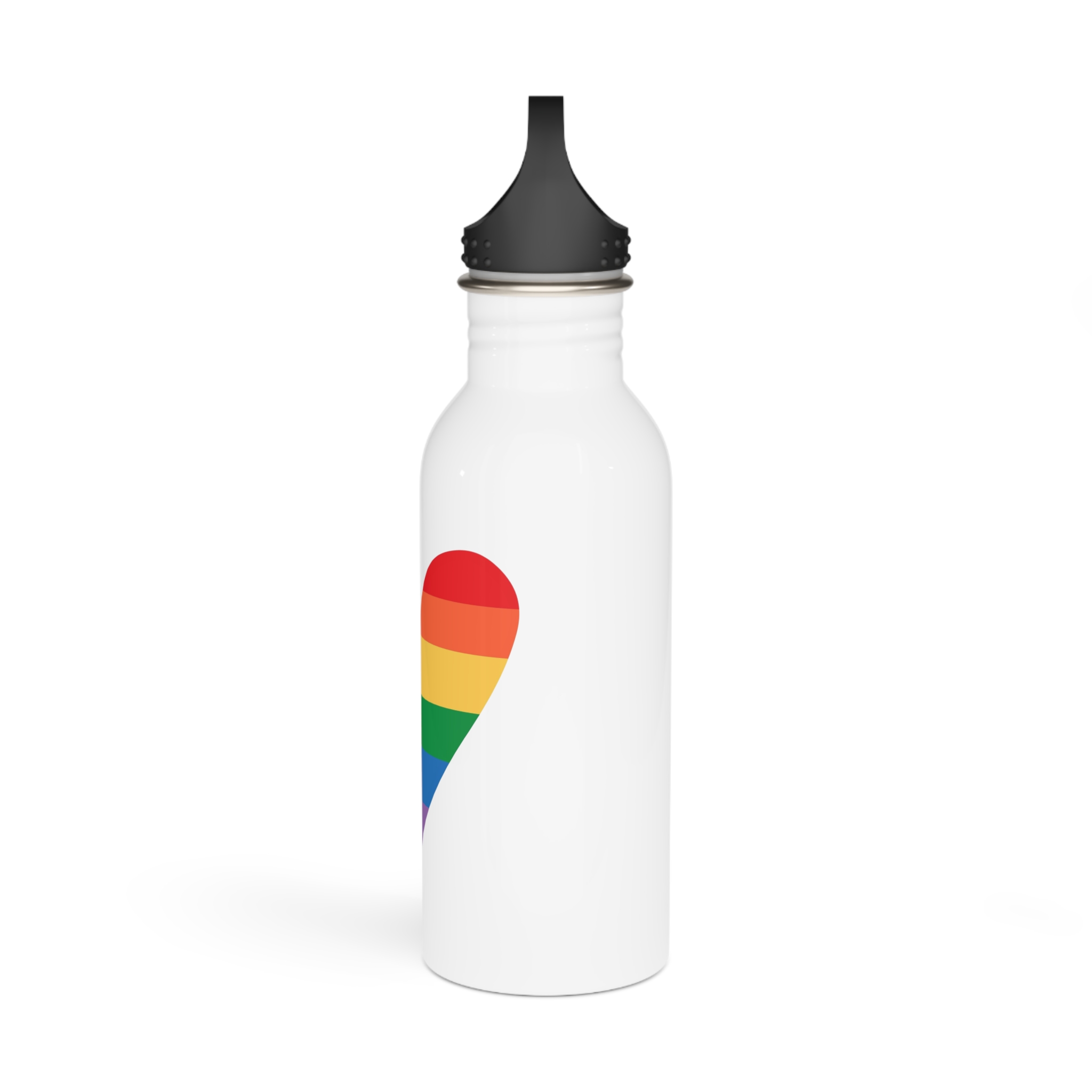 Vector Hand Drawn Lgbt Rainbow Flag Heart Stainless Steel Water Bottle - Image 4