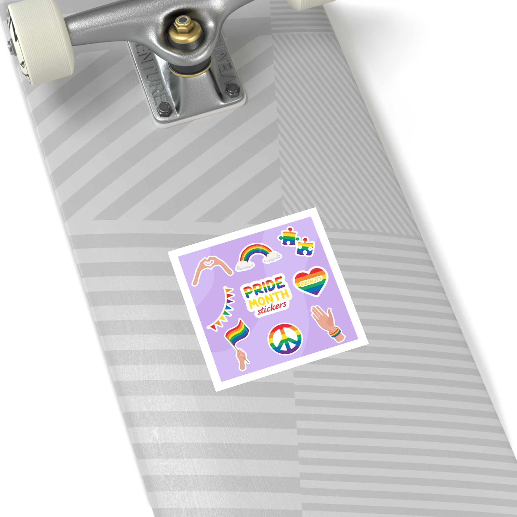 Pride Month Cute Stickers Lgbtq Rainbow Flag Flat Illustrations Laminate Stickers Square - Image 20