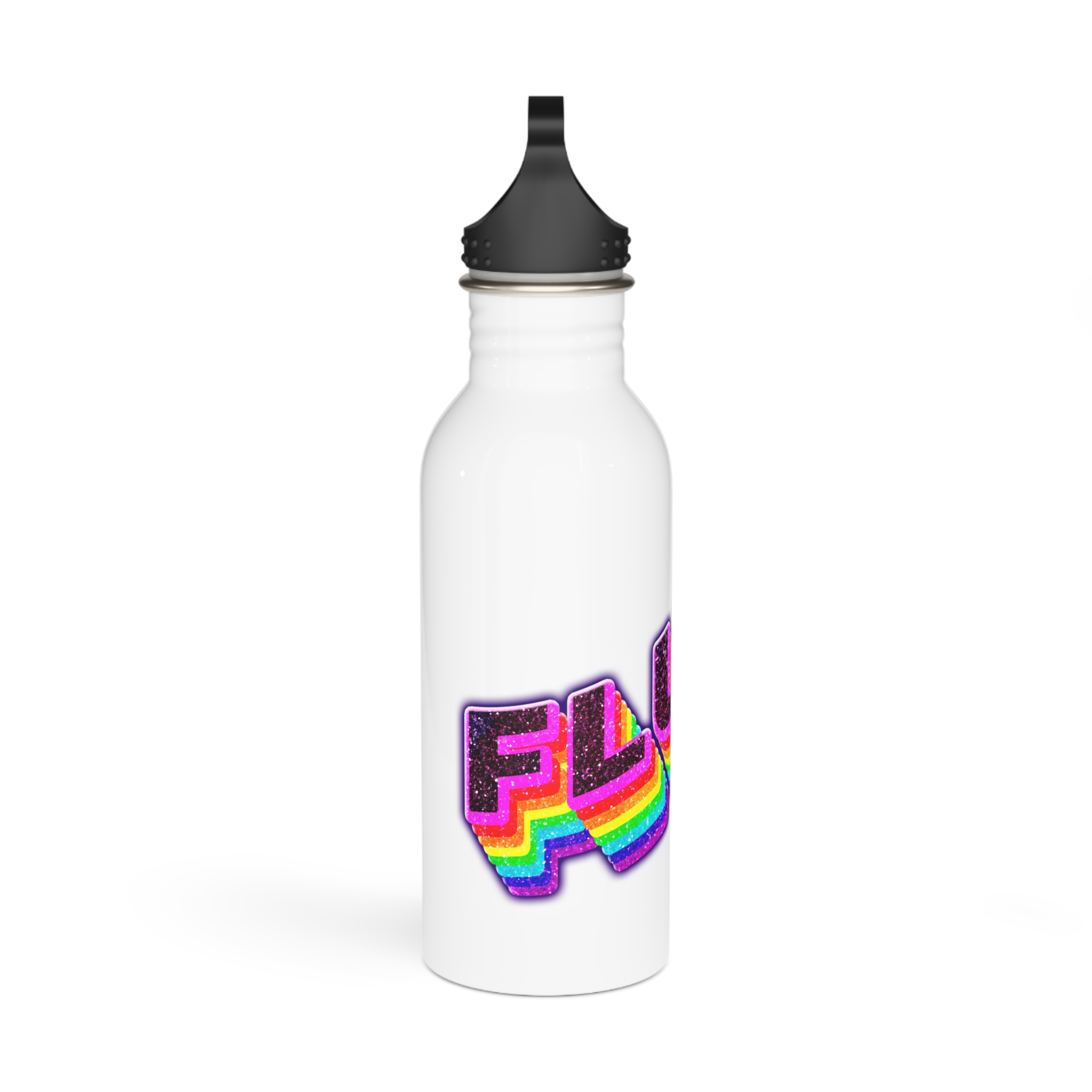 Fluid Word Png Rainbow Lettering Stainless Steel Water Bottle - Image 2