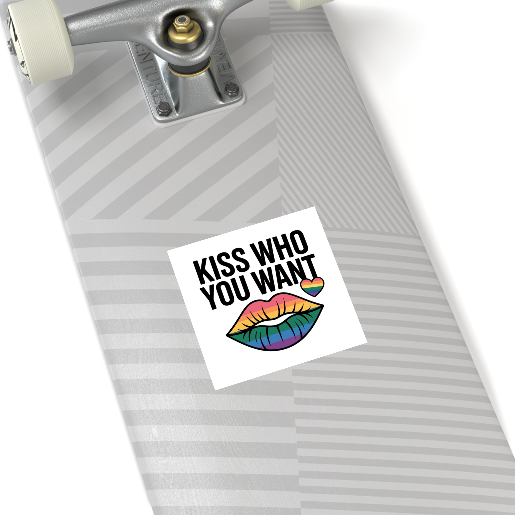 Kiss Who You Want T Shirt Design Isolated White Background Laminate Stickers Square - Image 28