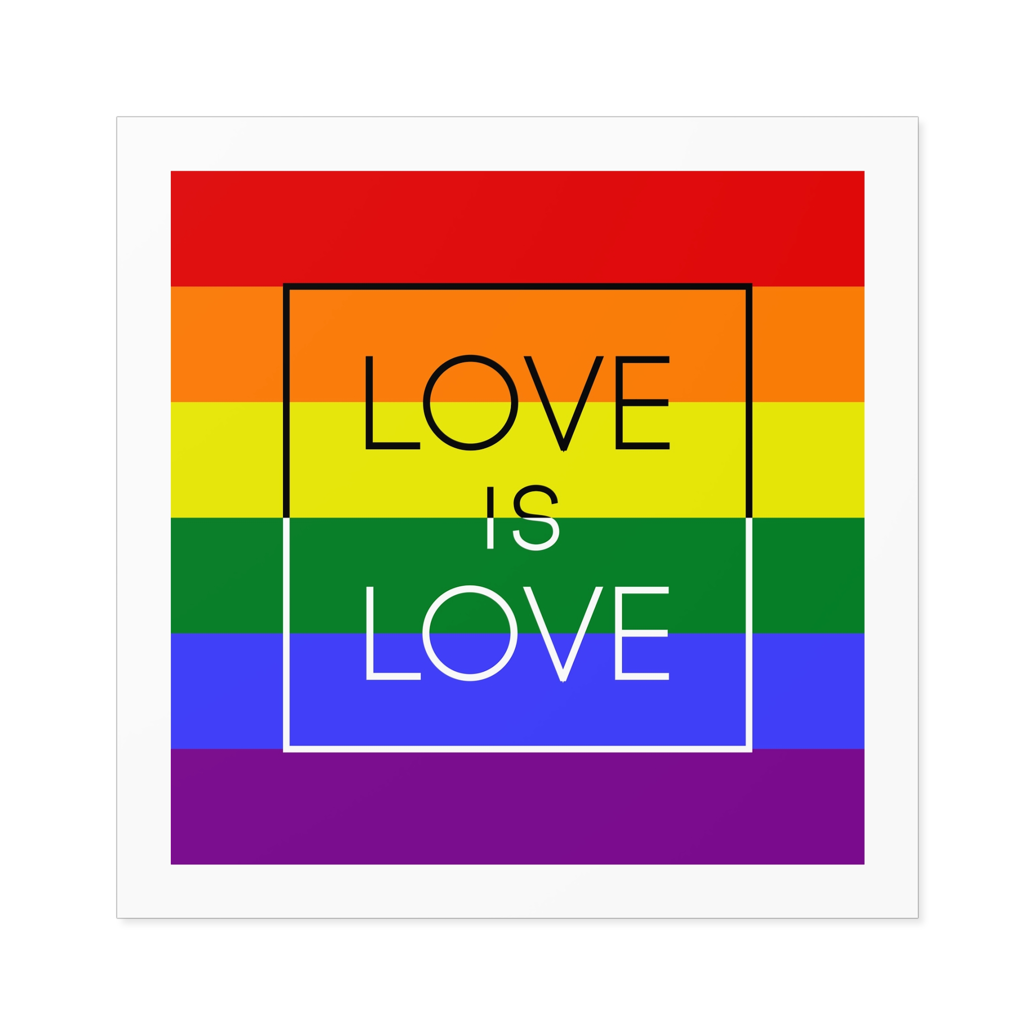 Lgbt Card Text Love Is Love Background Flag Colors Vector Illustration Laminate Stickers Square - Image 77