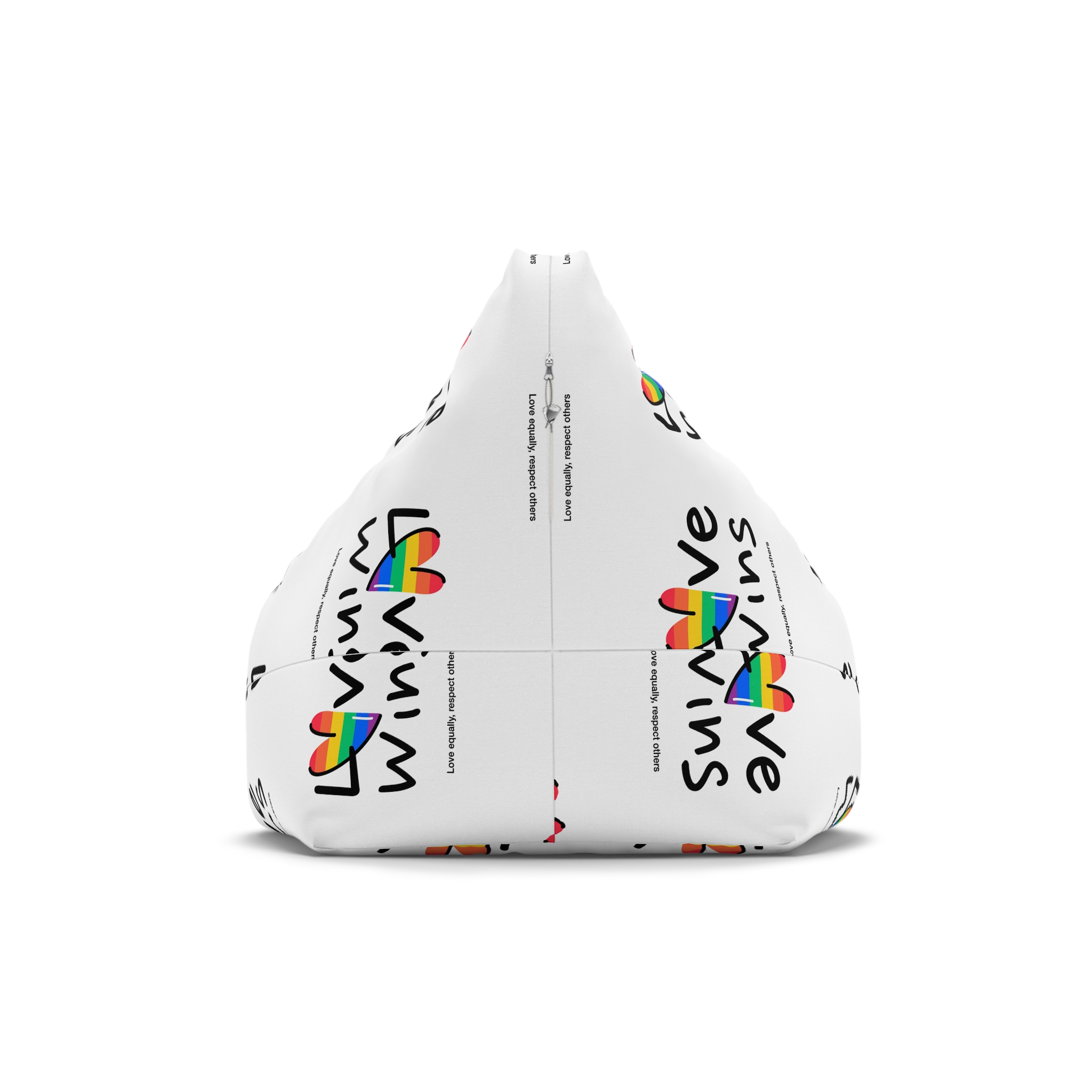 Love Letter Pride Rainbow Lettering Text Writing Pattern Freedom Love Heart Homo Colors Flag Parade(2) (1) Bean Bag Chair Cover - Image 2