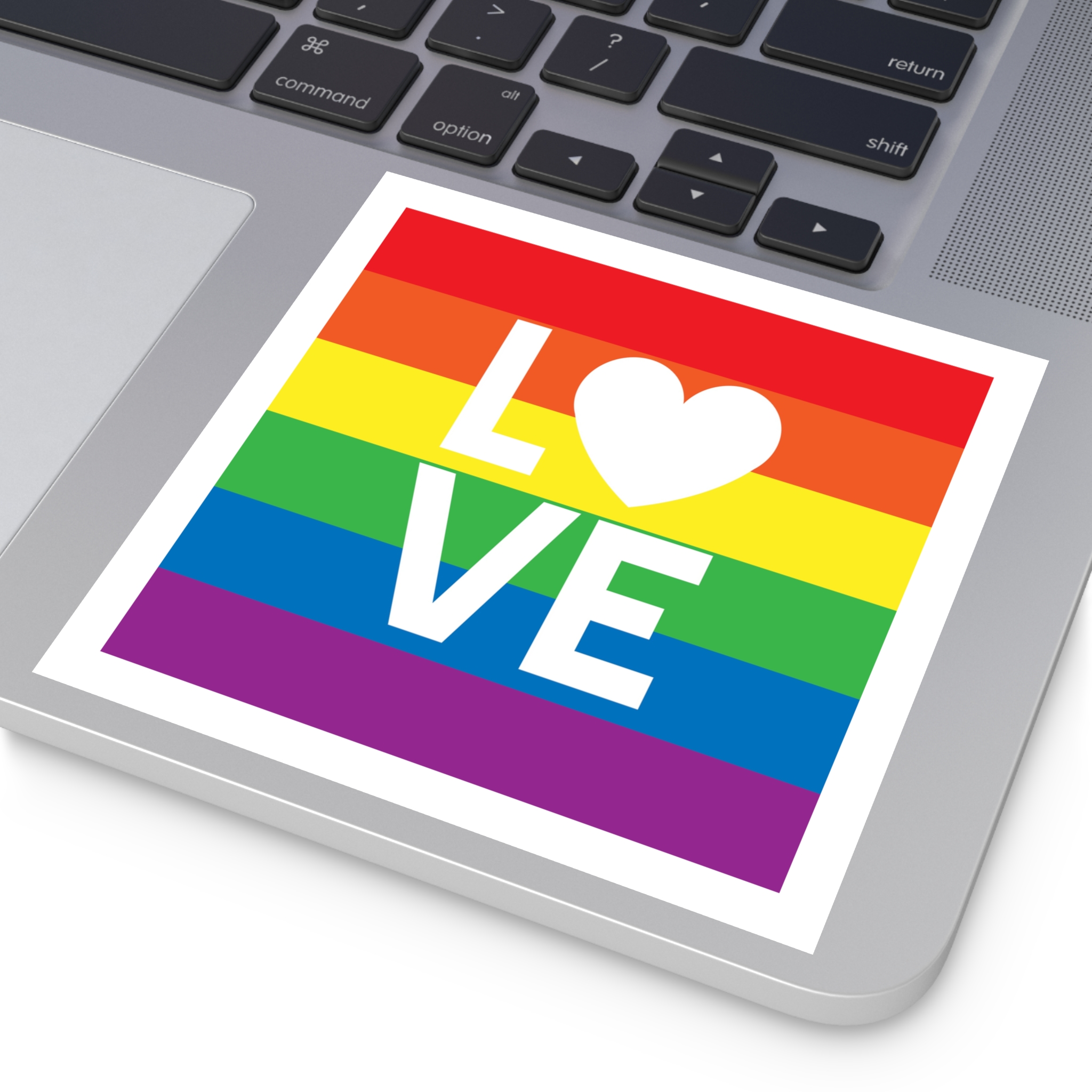 Love Lgbt Heart Squere White Laminate Stickers Square - Image 43