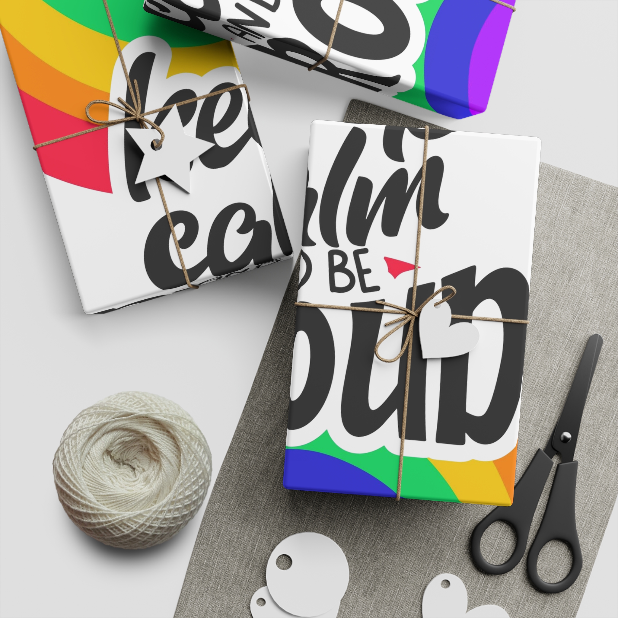 Keep Calm Be Proud Lgbt Lettering Quote Pride Poster Concept With Colorful Rainbow Vector Gift Wrapping Paper Sheets 1pc - Image 2