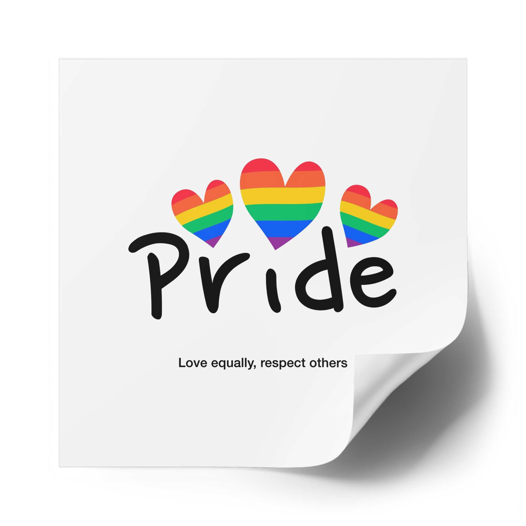 Love Letter Pride Rainbow Lettering Text Writing Pattern Freedom Love Heart Homo Colors Flag Parade(2) Laminate Stickers Square - Image 50