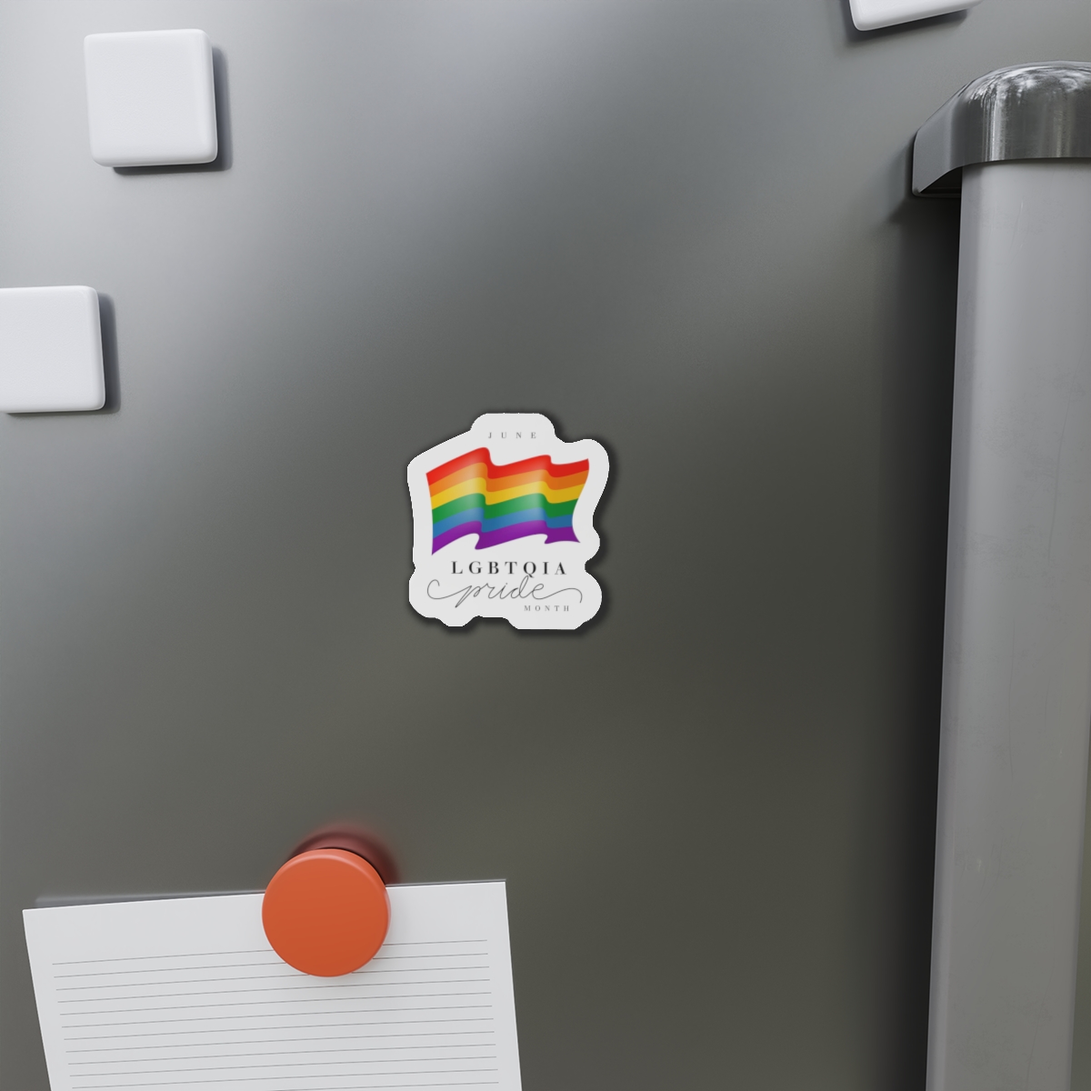 Lgbt Pride Month 2024 Concept Freedom Rainbow Flag With Hearts Gay Parade Vector Die Cut Magnets - Image 8