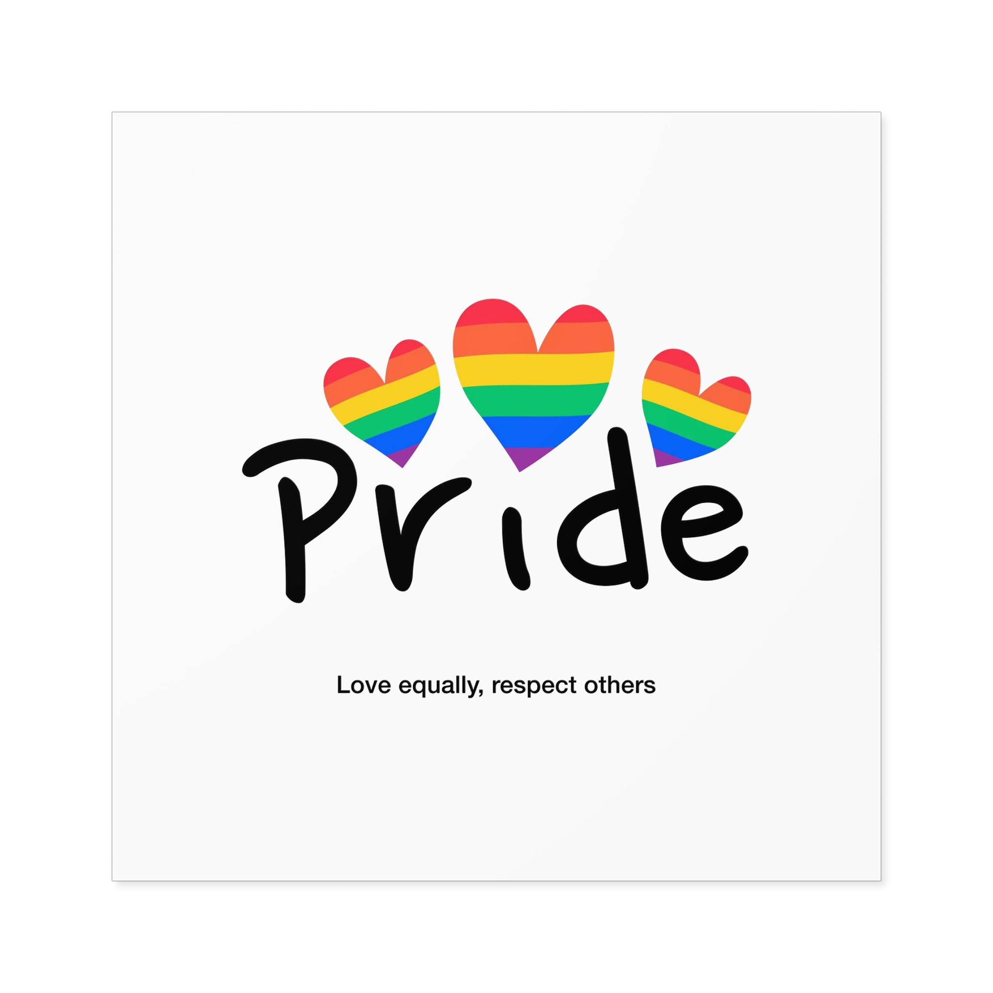 Love Letter Pride Rainbow Lettering Text Writing Pattern Freedom Love Heart Homo Colors Flag Parade(2) Laminate Stickers Square - Image 61