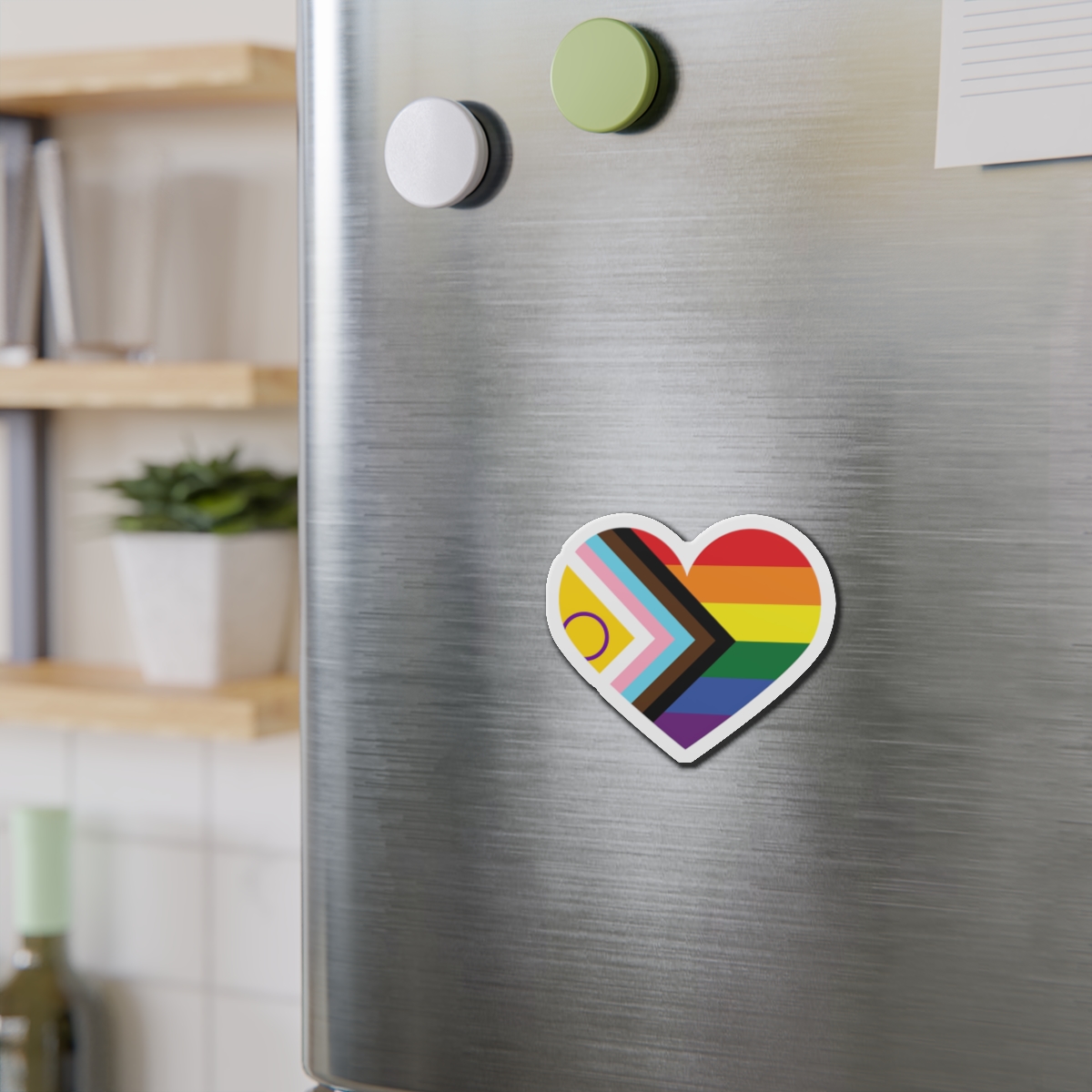 Heart With Rainbow Colored Heart Die Cut Magnets - Image 6