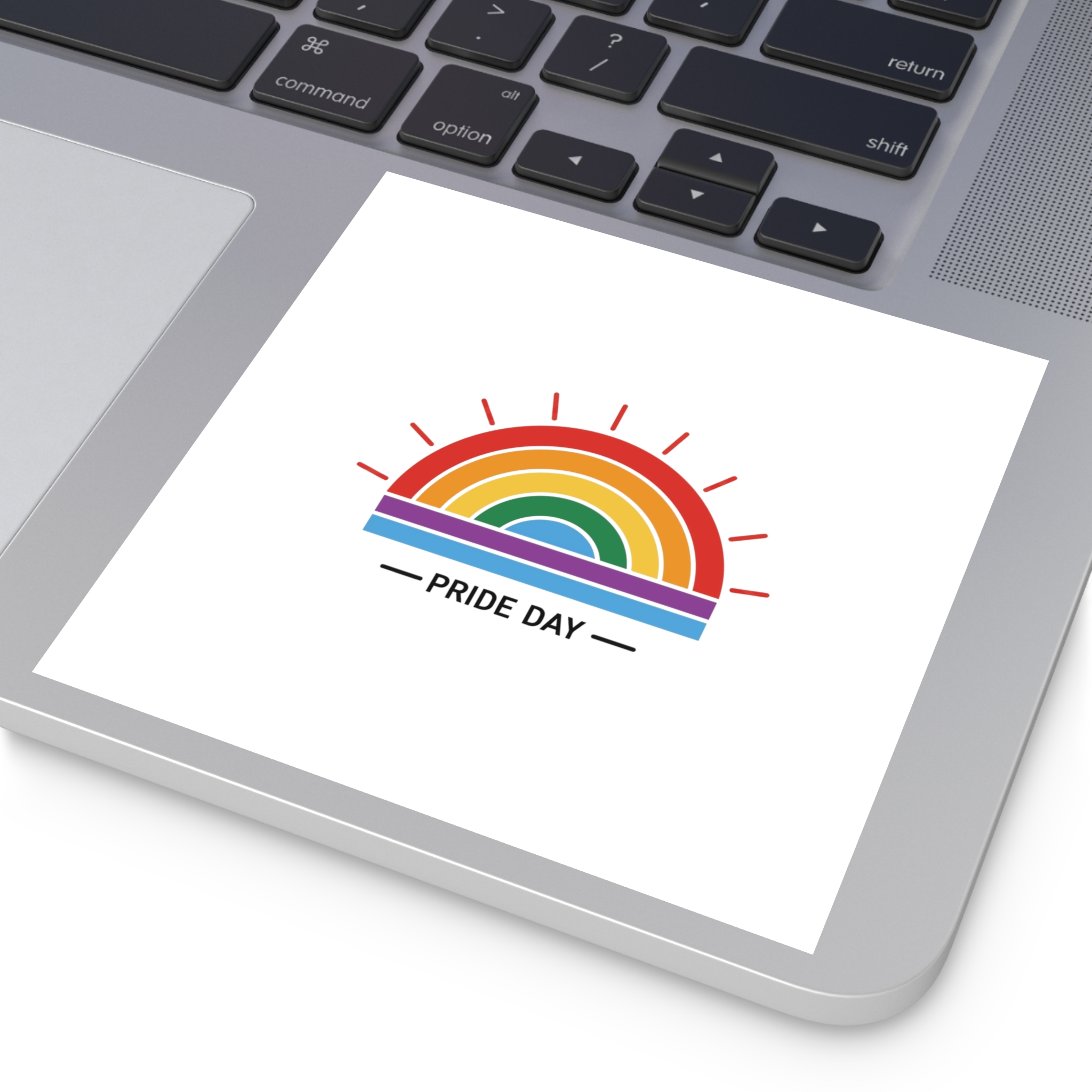 Pride Day Rainbow Flag Icon Vector Illustration Celebrating Lgbtq Community Diversity With Colorful Stripes Radiant Design Laminate Stickers Square - Image 35
