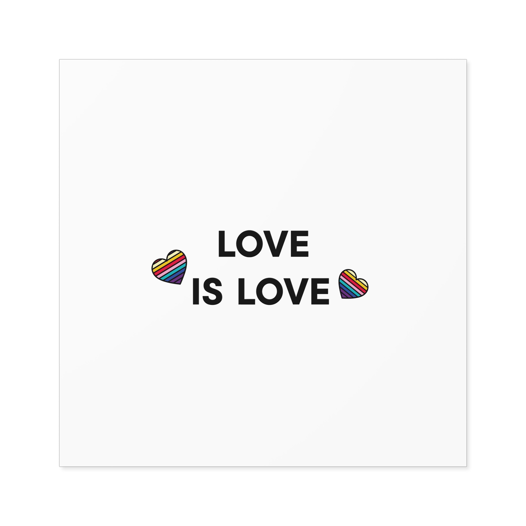 Love Is Love With Rainbow Hearts Laminate Stickers Square - Image 49