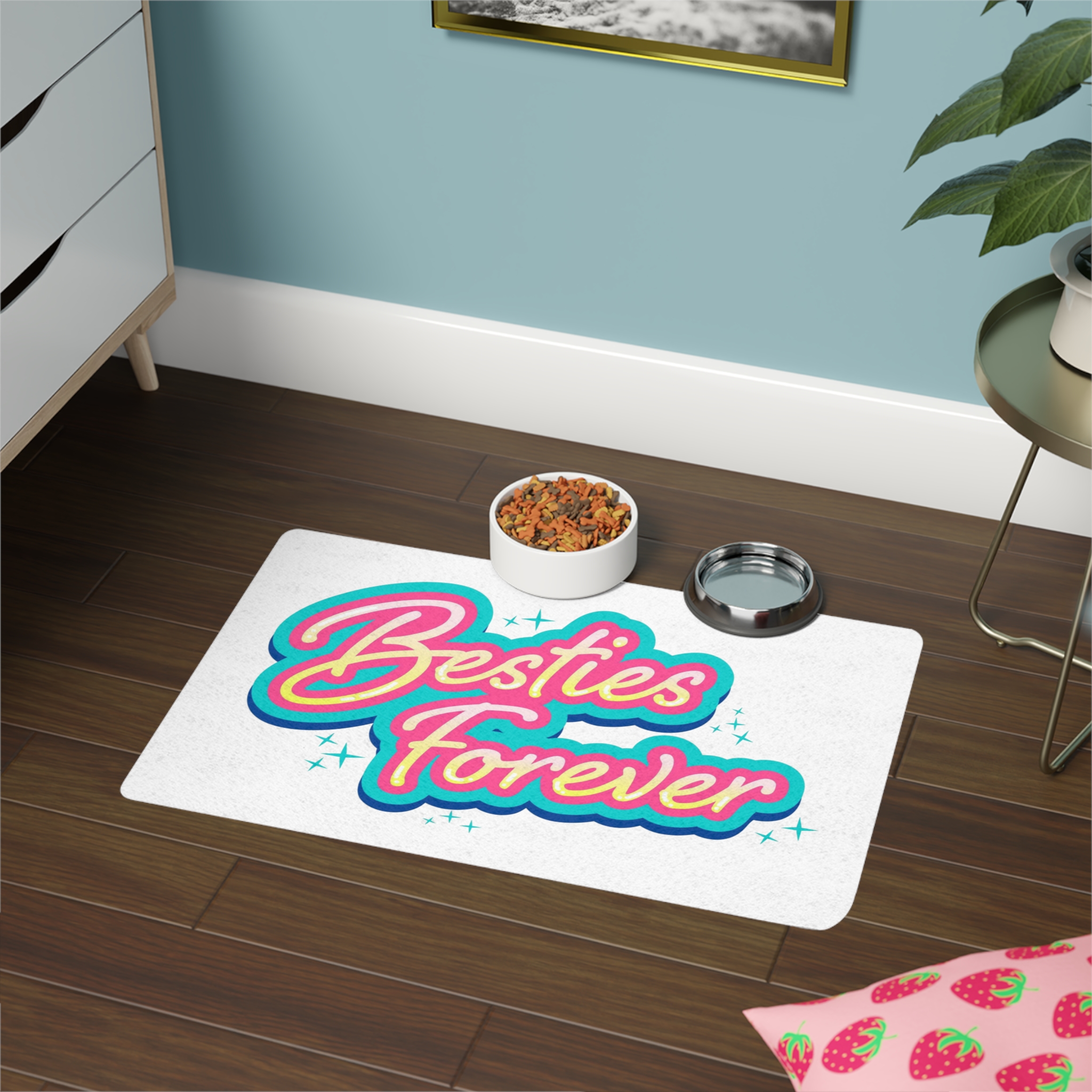 Besties Forever Lettering Logo Pet Food Mat 12x18 - Image 4