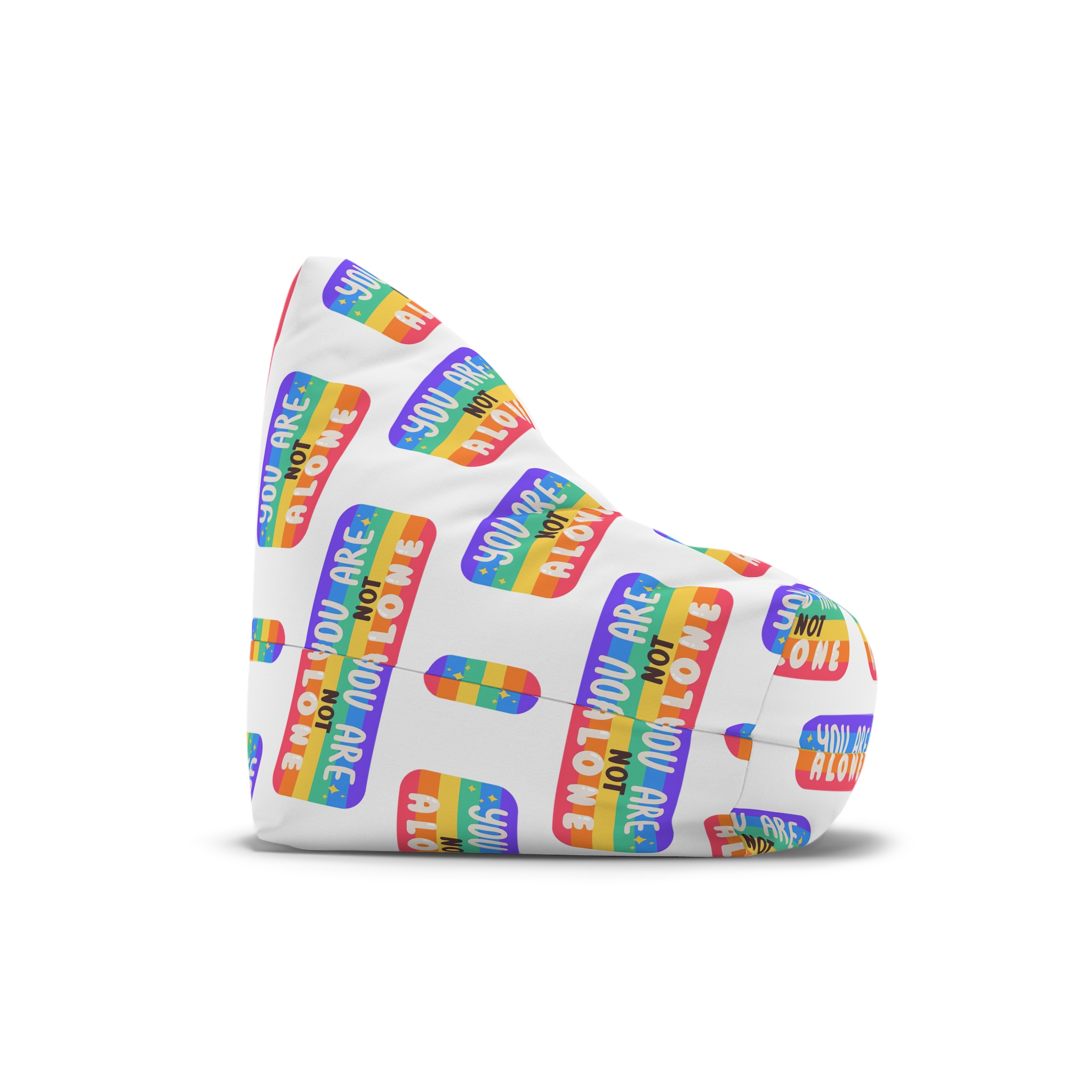 Lgbt Sticker Pack White Background Lgbtq Set Symbol Lgbt Pride Community Rainbow Elements Vector Hand Draw Illustration Hand Drawn Lettering(4) Bean Bag Chair Cover - Image 3