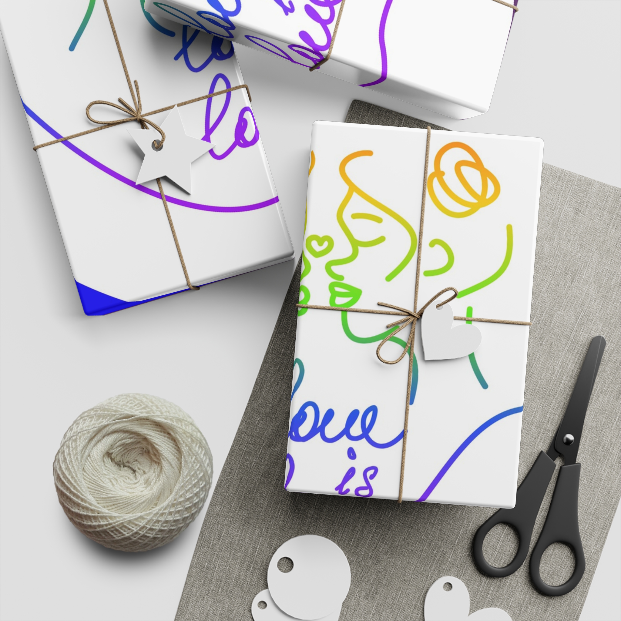 Poster With Kissing Woman Hand Lettering Love Is Love Theme Month Pride Lgbtq Love Background Gift Wrapping Paper Sheets 1pc - Image 5