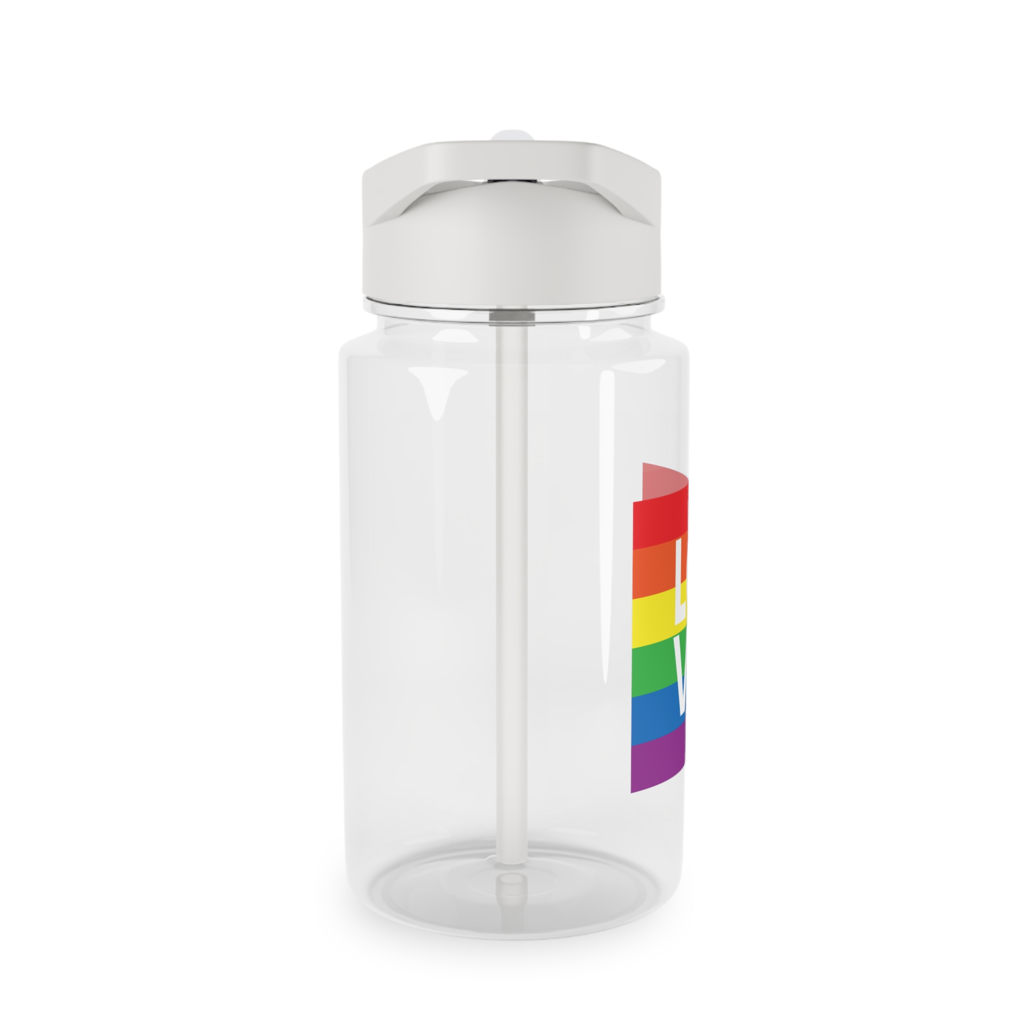Love Lgbt Squere White Tritan Water Bottle - Image 4