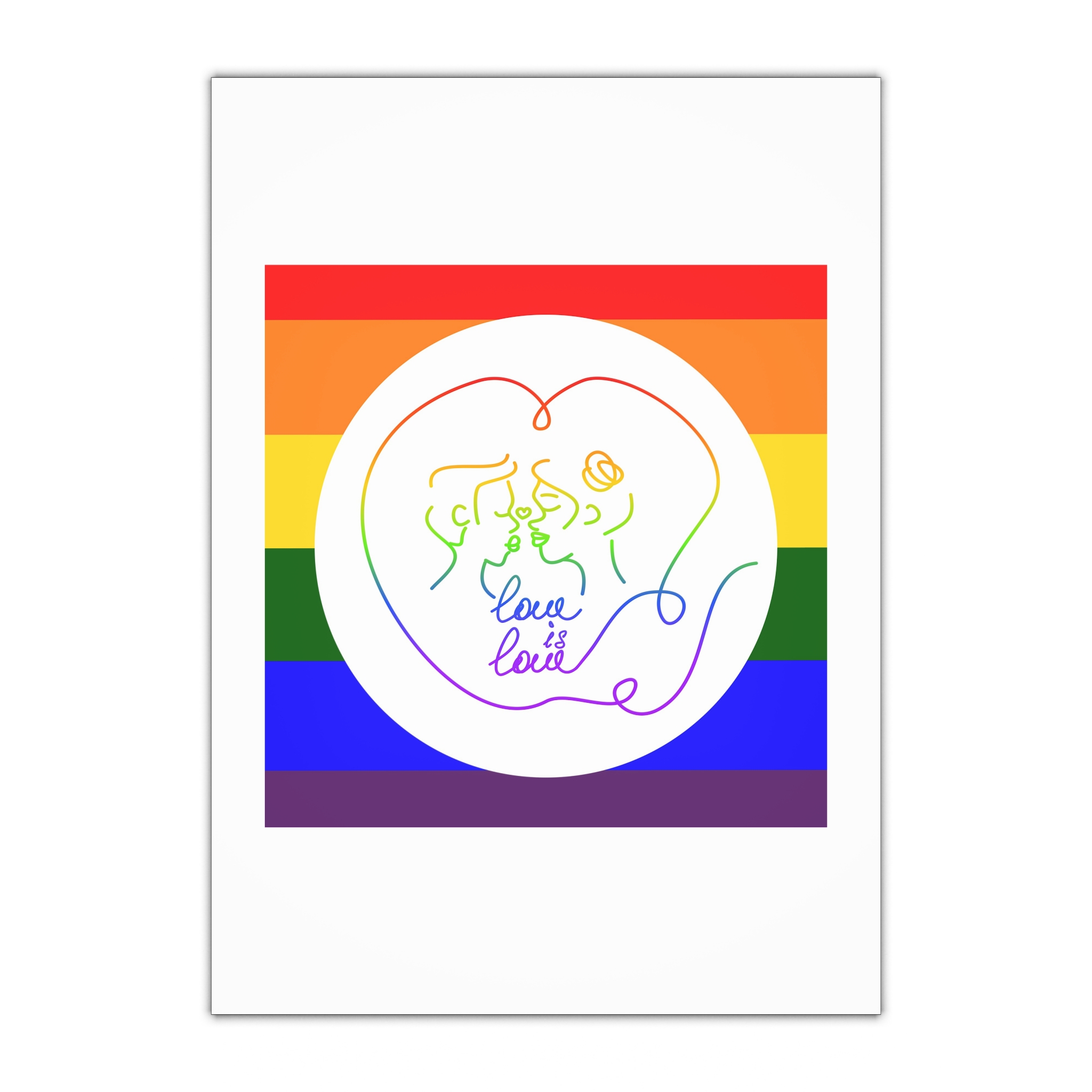Poster With Kissing Woman Hand Lettering Love Is Love Theme Month Pride Lgbtq Love Background Gift Wrapping Paper Sheets 1pc