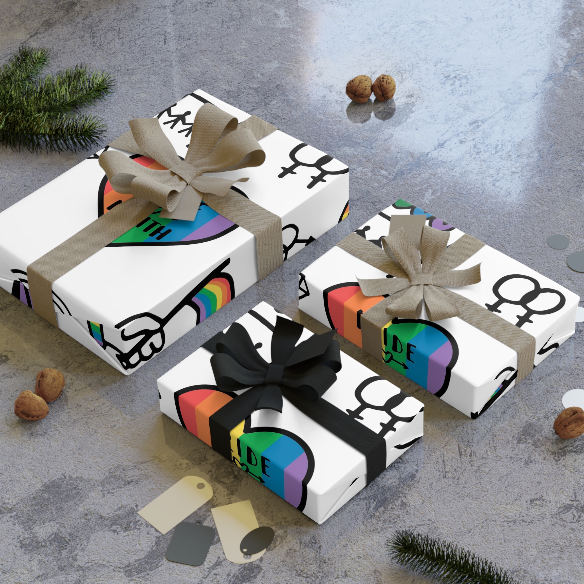 Lgbt Doodle Set Rainbow Flag Pride Month Vector Illustration Gift Wrapping Paper Rolls 1pc - Image 4