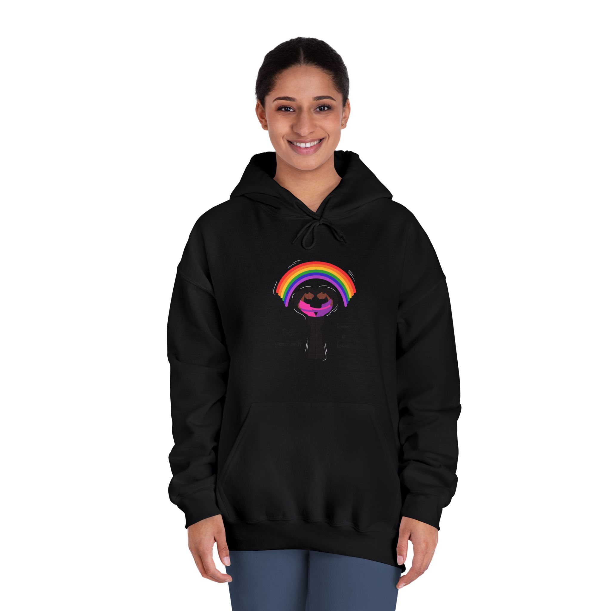 Poster Two Girls Hugging With Rainbow Unisex Dryblend Hooded Sweatshirt - Image 12