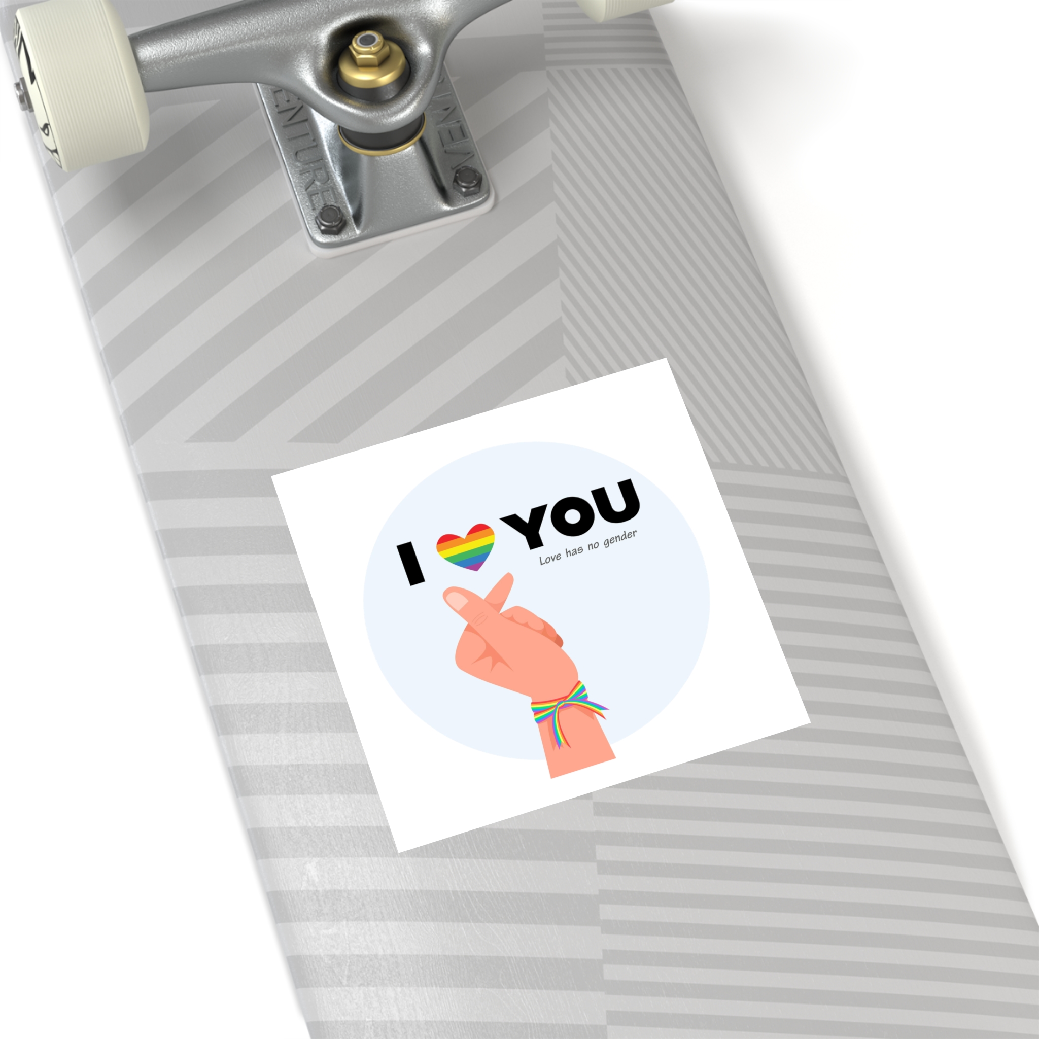 Inspirational Homosexual Pride Poster With Rainbow Heart Laminate Stickers Square - Image 44