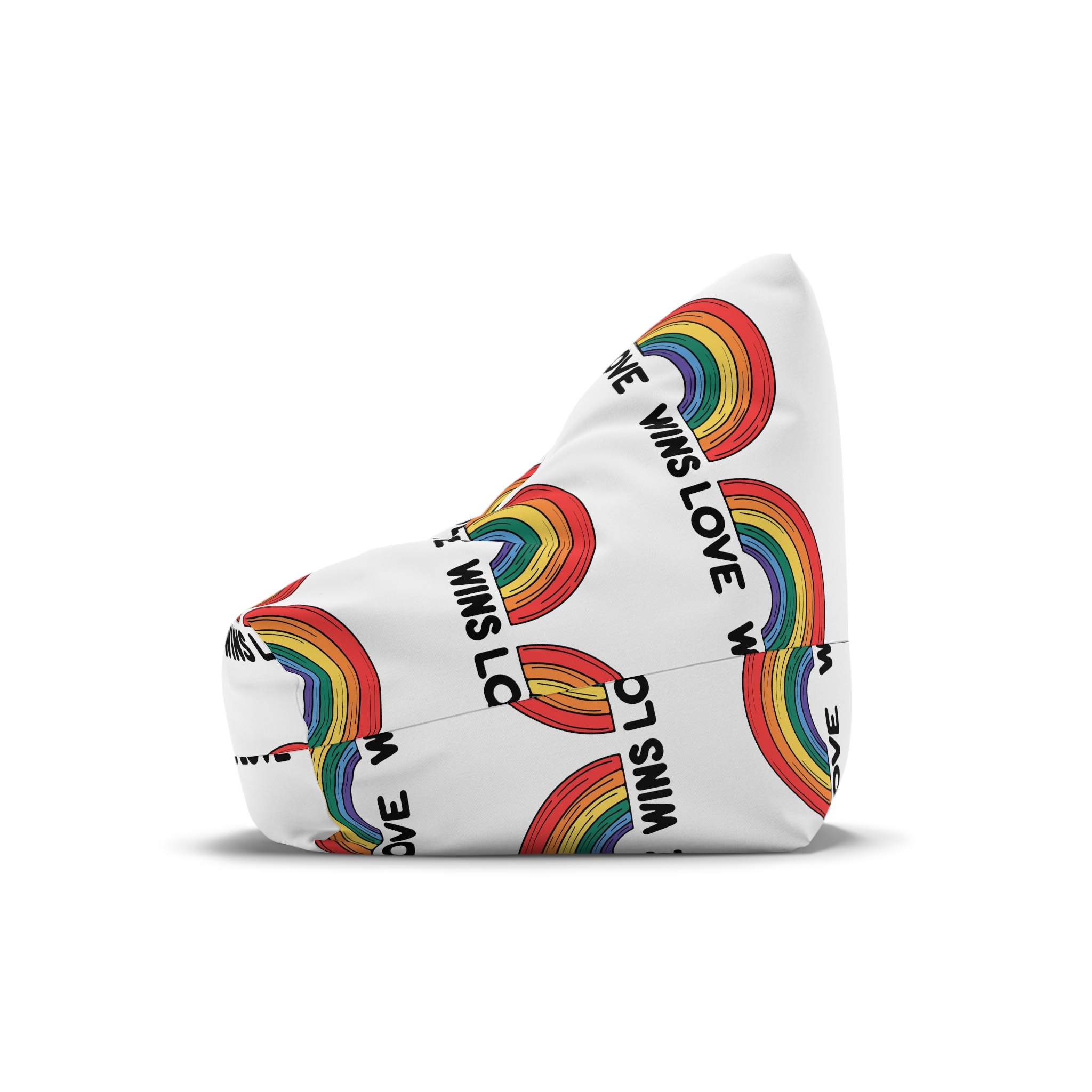 Love Wins Rainbow Pride Illustration Bean Bag Chair Cover - Image 4