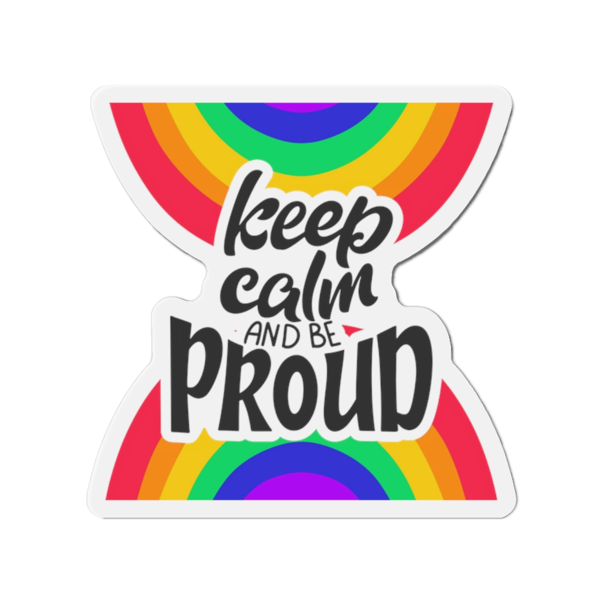 Keep Calm Be Proud Lgbt Lettering Quote Pride Poster Concept With Colorful Rainbow Vector Die Cut Magnets
