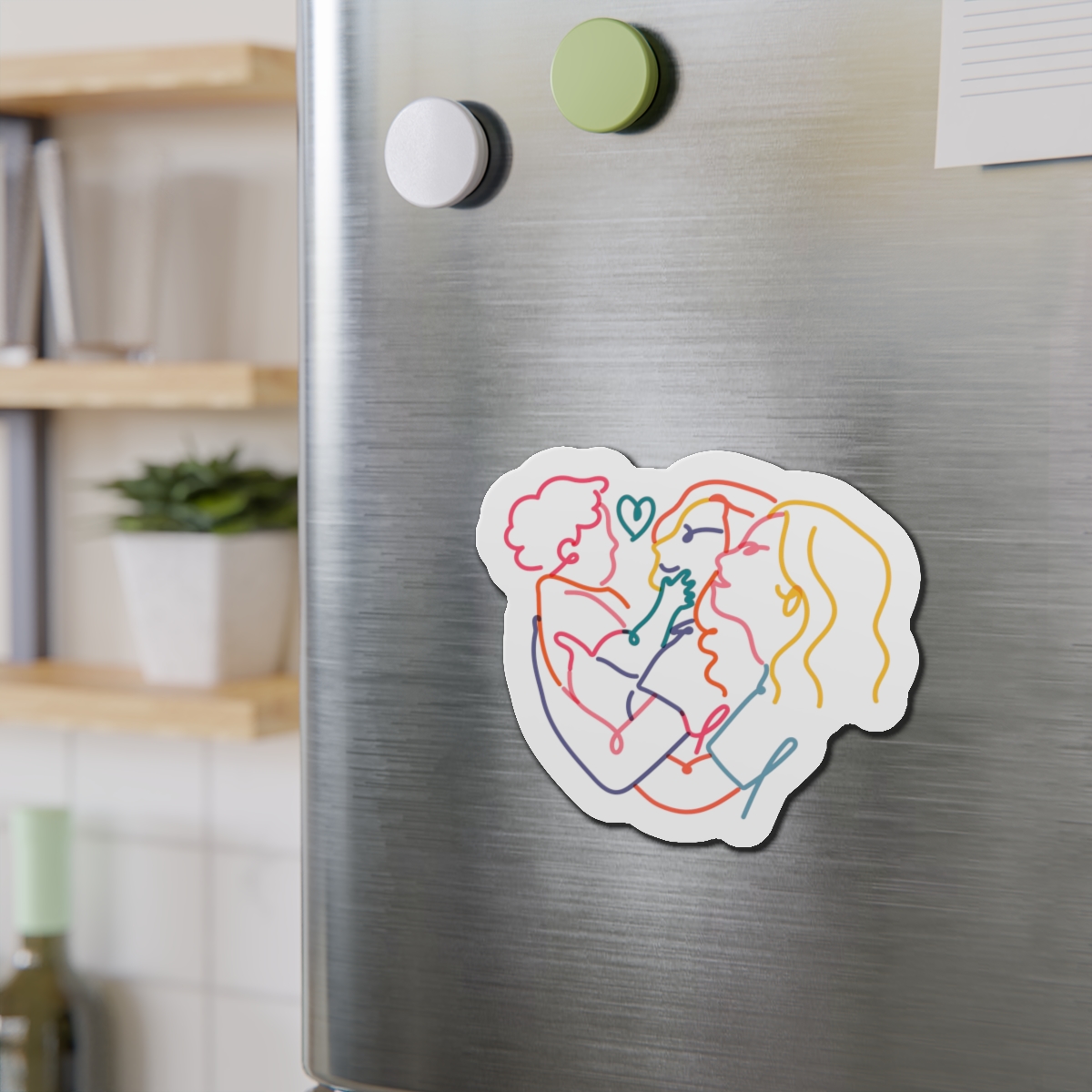 Lesbian Family Clipart Lgbtq Line Portrait Illustration Vector Die Cut Magnets - Image 15