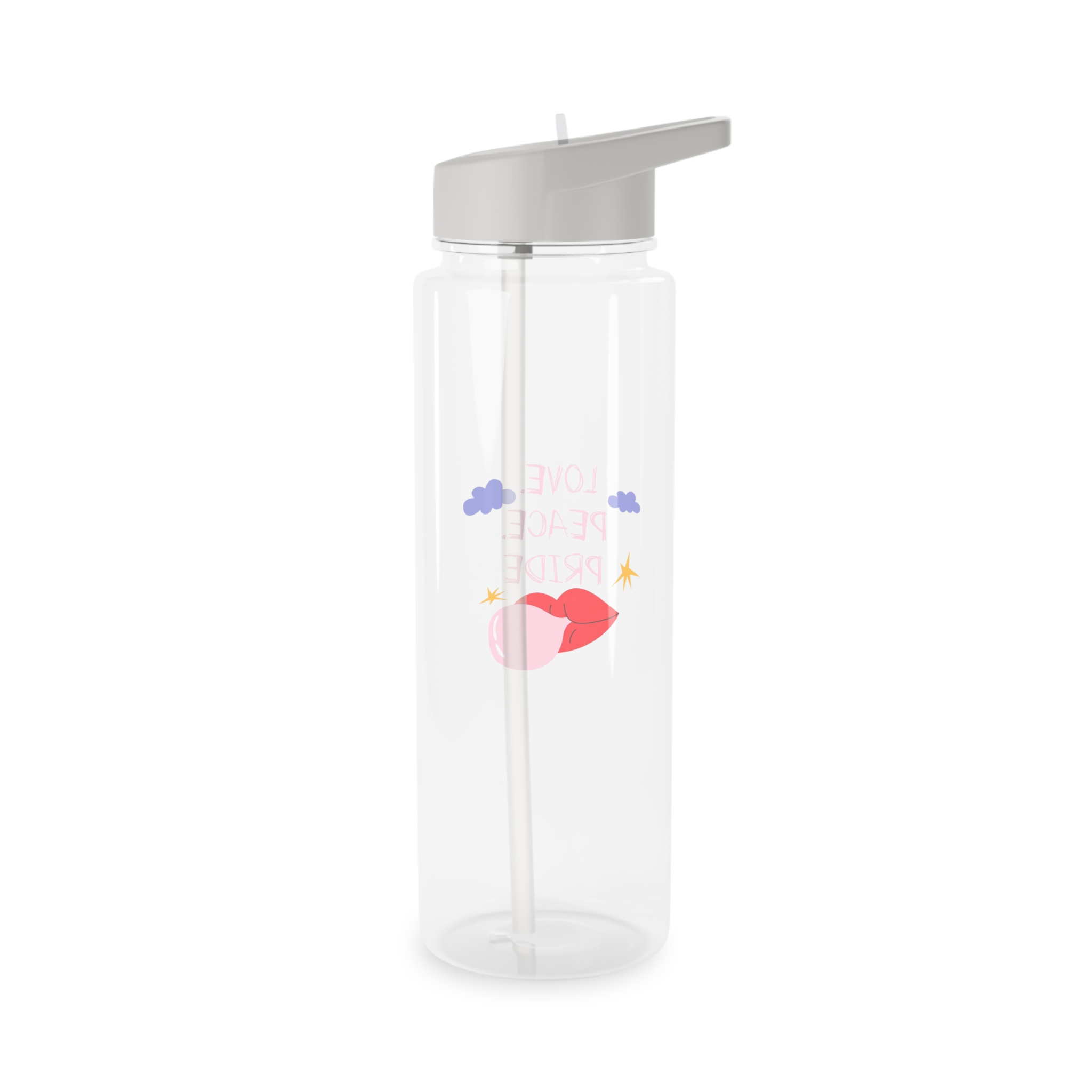 Pride Month Cartoon Funky Card Lgbt Festive Groovy Retro Poster Tolerance Freedom Tritan Water Bottle - Image 6