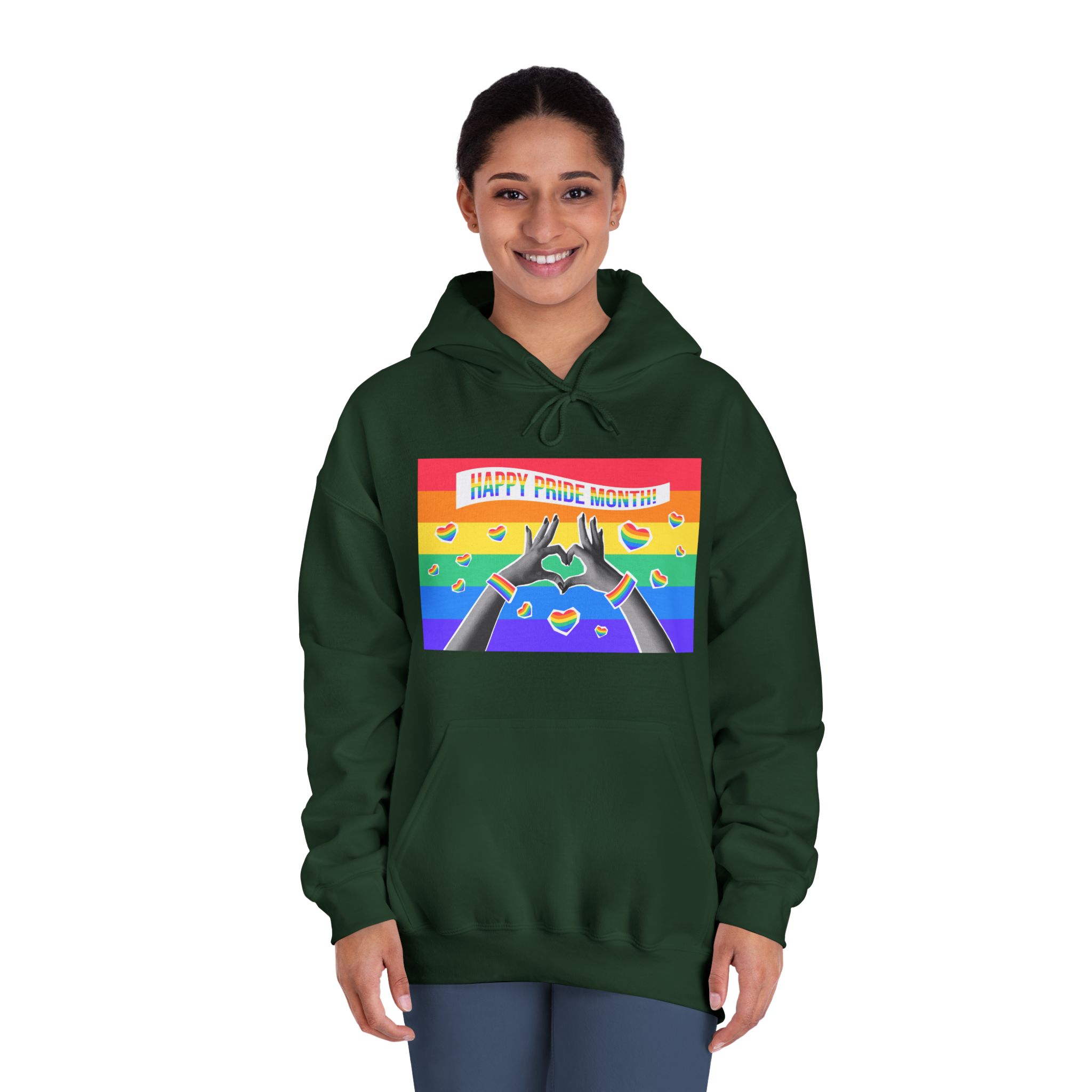 Lgbtq Pride Month Card Y2k Style Trendy Retro Collage Halftone Hands Unisex Dryblend Hooded Sweatshirt - Image 24