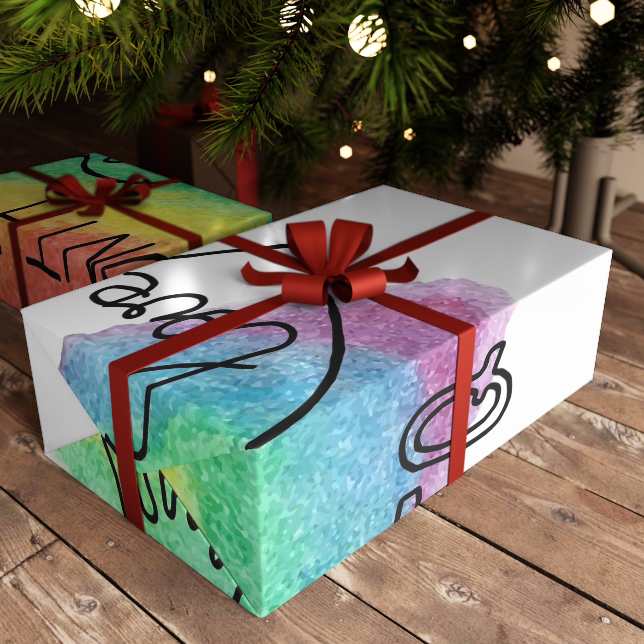 Lgbtq Hand Drawn Symbols Rainbow Coloured Heart Background Gift Wrapping Paper Sheets 1pc - Image 6