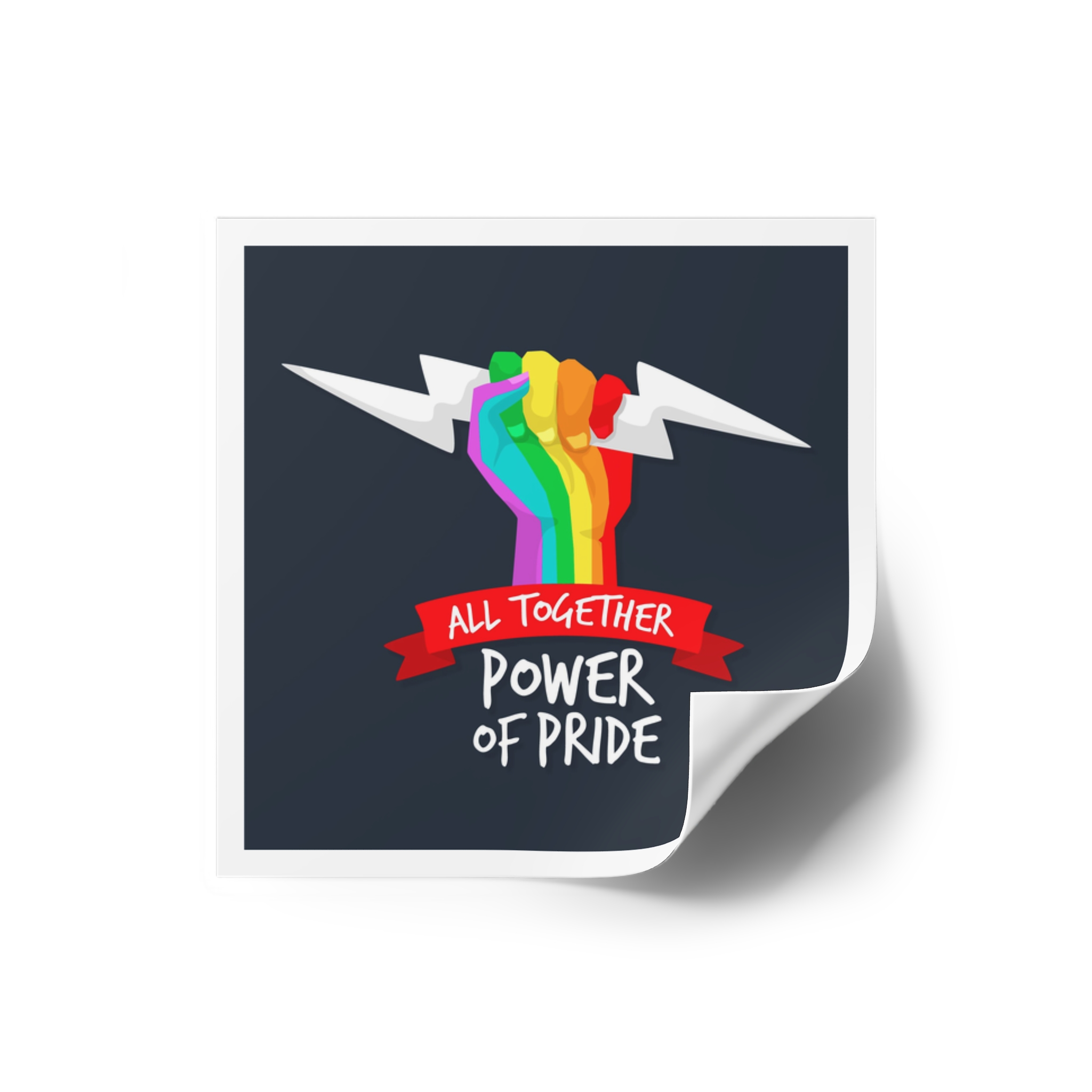 Pride Day Event Theme Laminate Stickers Square - Image 2