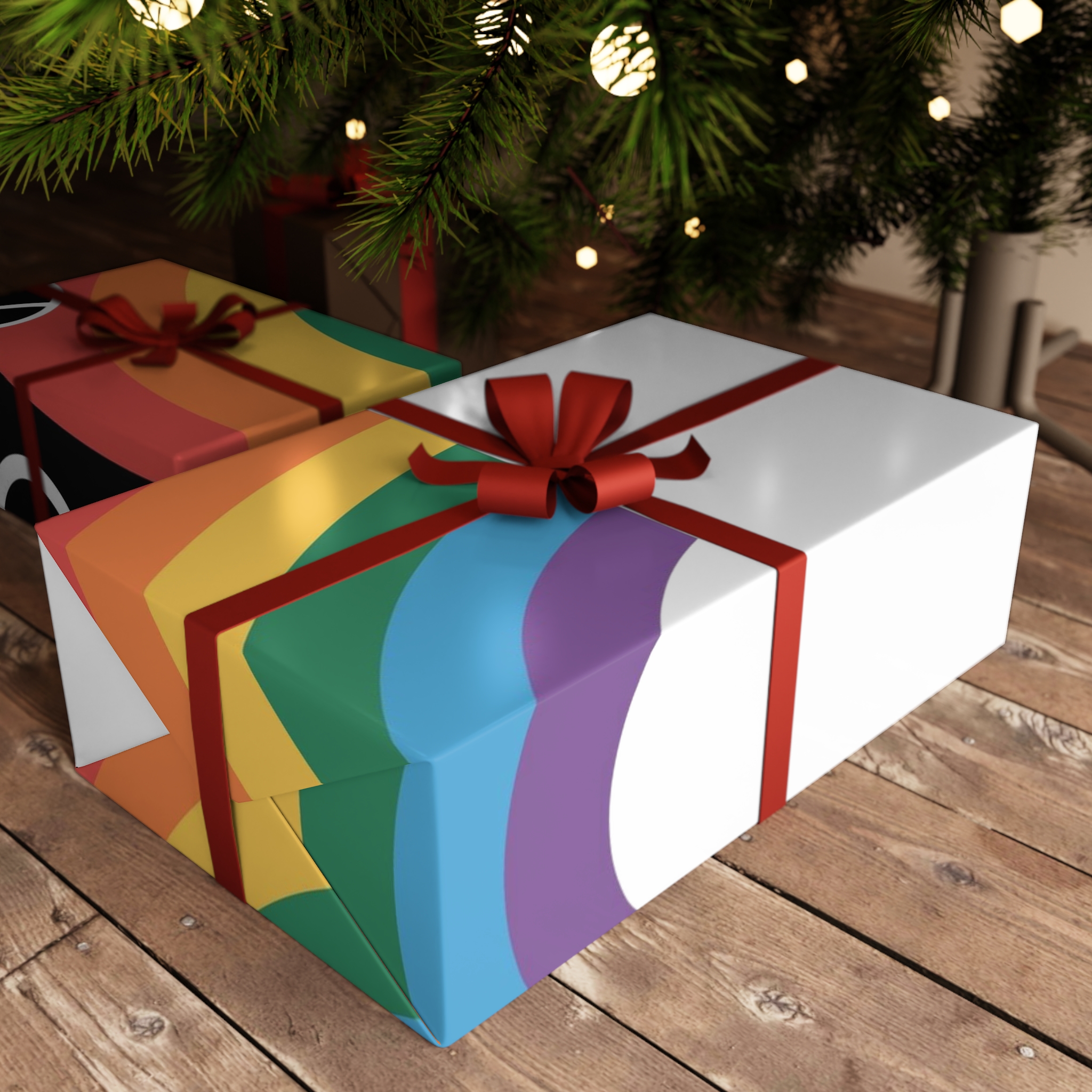 Black Cat With Rainbow Icon Pride Pet Design Vector Illustration Gift Wrapping Paper Sheets 1pc - Image 6
