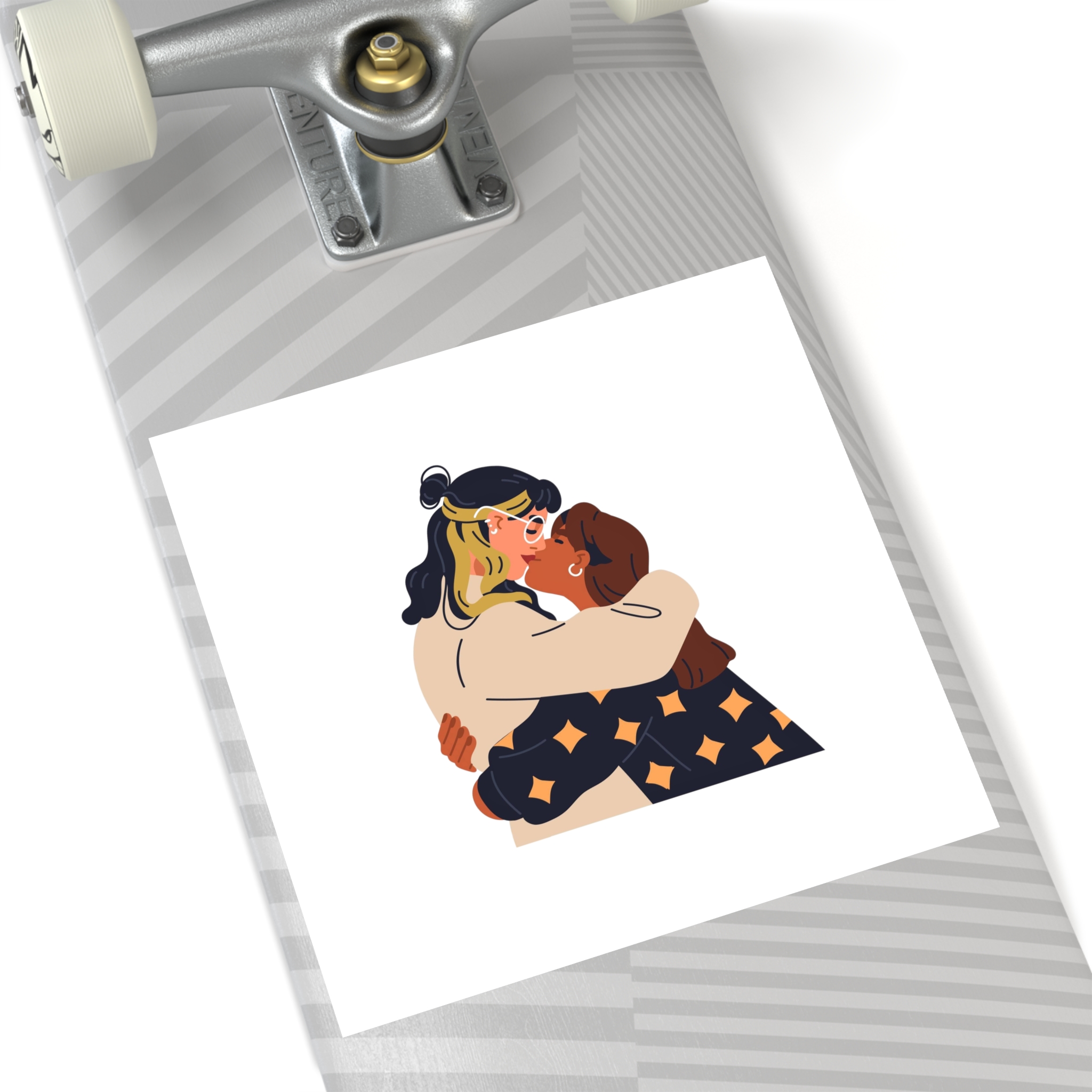 Lesbian Love Couple Kissing Hugging Lgbt Women Embracing Together With Passion Modern Young Homosexual Girlfriends Lgbtq Lovers Valentines Flat Vector Illustration Isolated White Background Laminate... - Image 64
