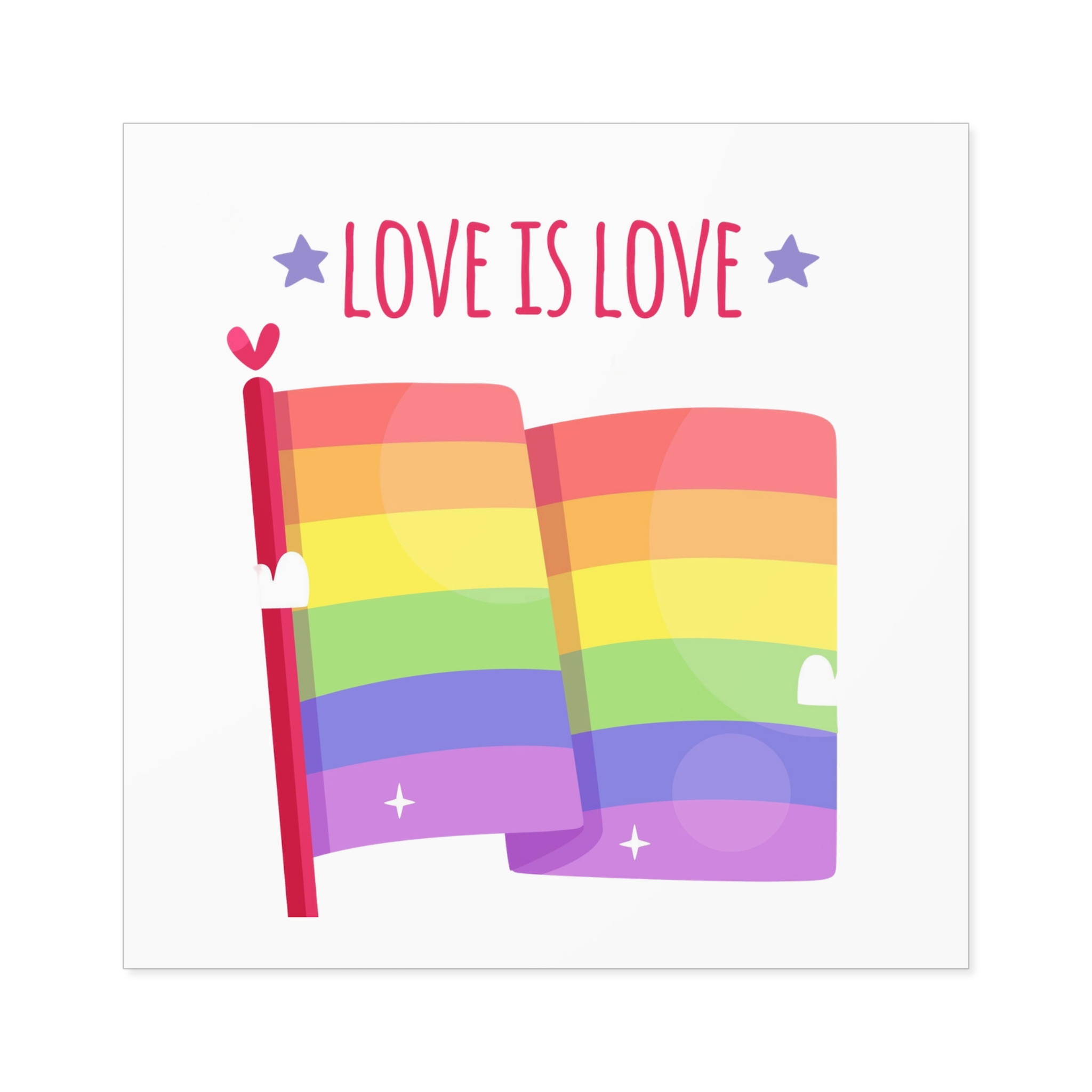 Pride Day Flag With Love Laminate Stickers Square - Image 33