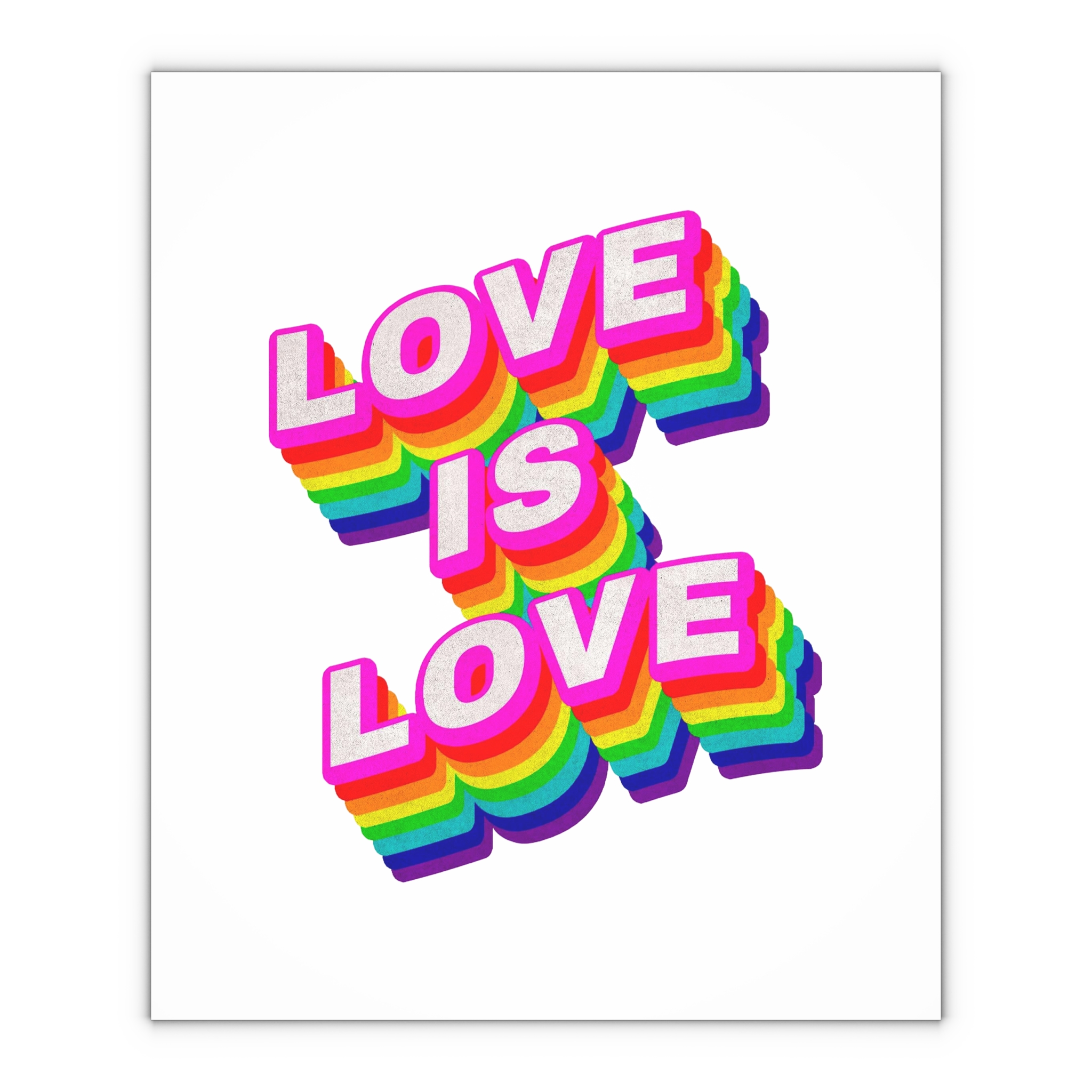 Rainbow Word Love Is Love Typography Design Element Gift Wrapping Paper Sheets 1pc - Image 4
