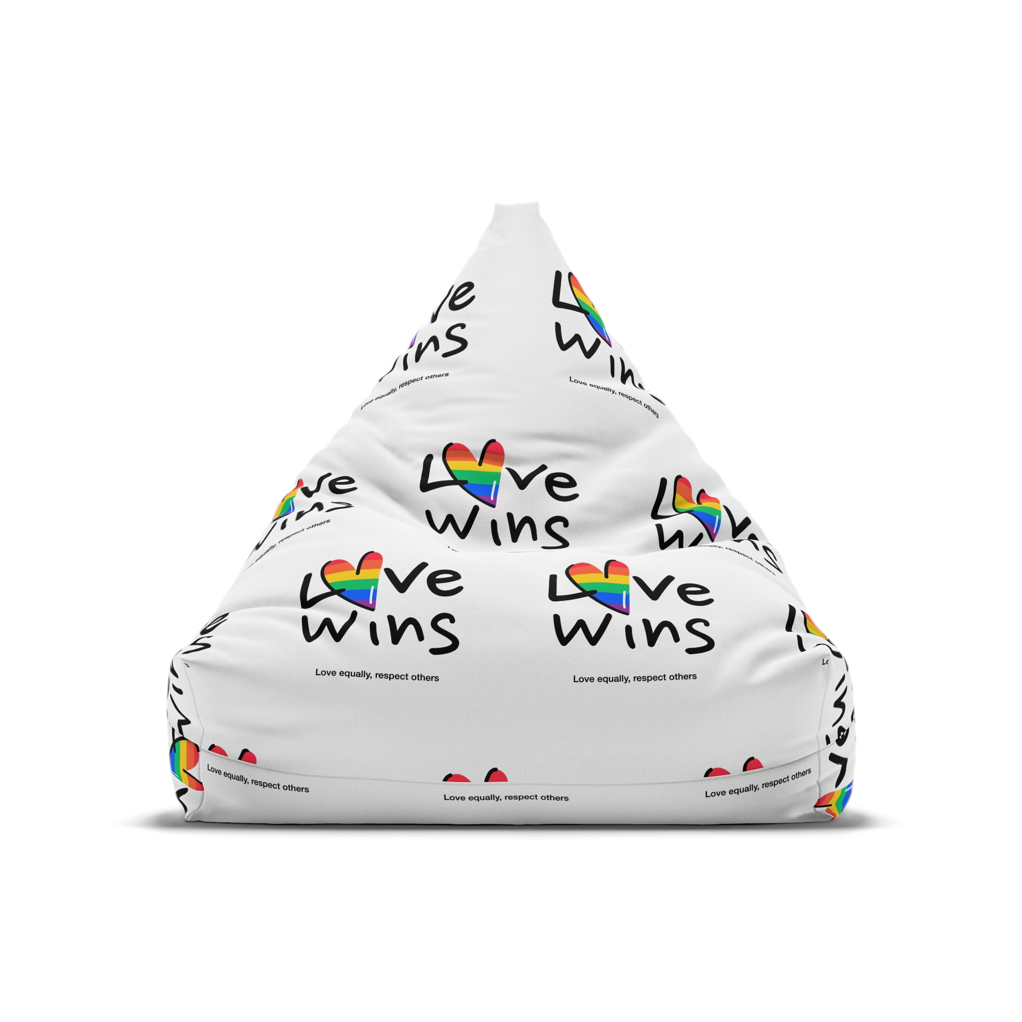 Love Letter Pride Rainbow Lettering Text Writing Pattern Freedom Love Heart Homo Colors Flag Parade(2) (1) Bean Bag Chair Cover - Image 5