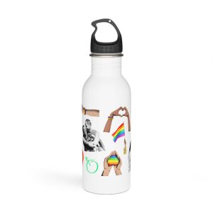 Gay Pride Sticker Rainbow Elements Set Vector Stainless Steel Water Bottle