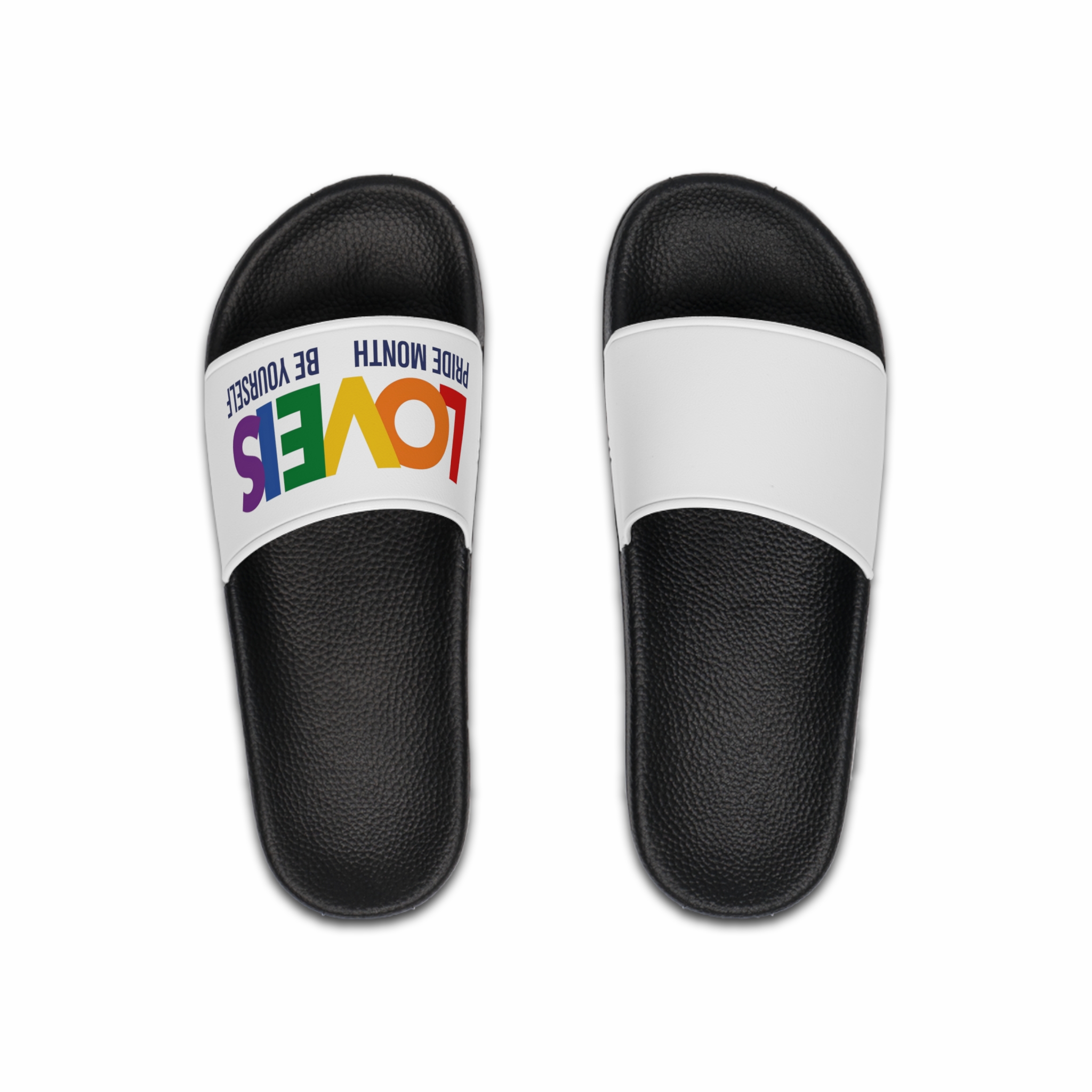 Lgbt Pride Month June 2026 Lesbian Gay Bisexual Transgender Lgbtq Flag Rainbow Love Vector Mens Slide Sandals