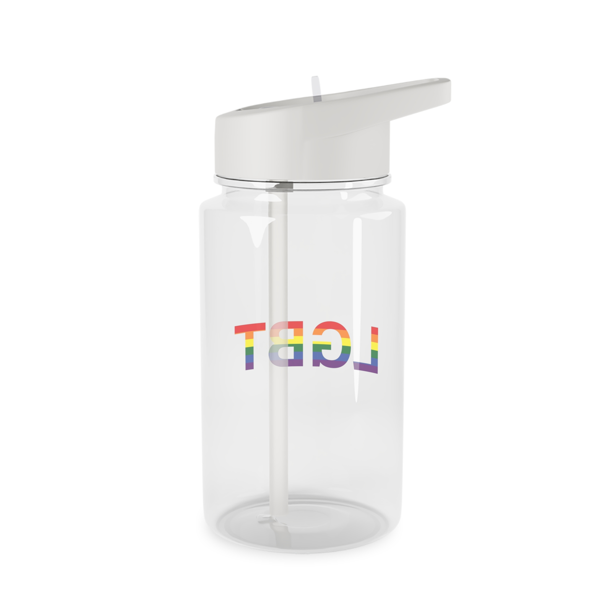 Lgbt Word Text Letter Rainbow Color Flag Isolated White Background Vector Illustration Tritan Water Bottle - Image 2